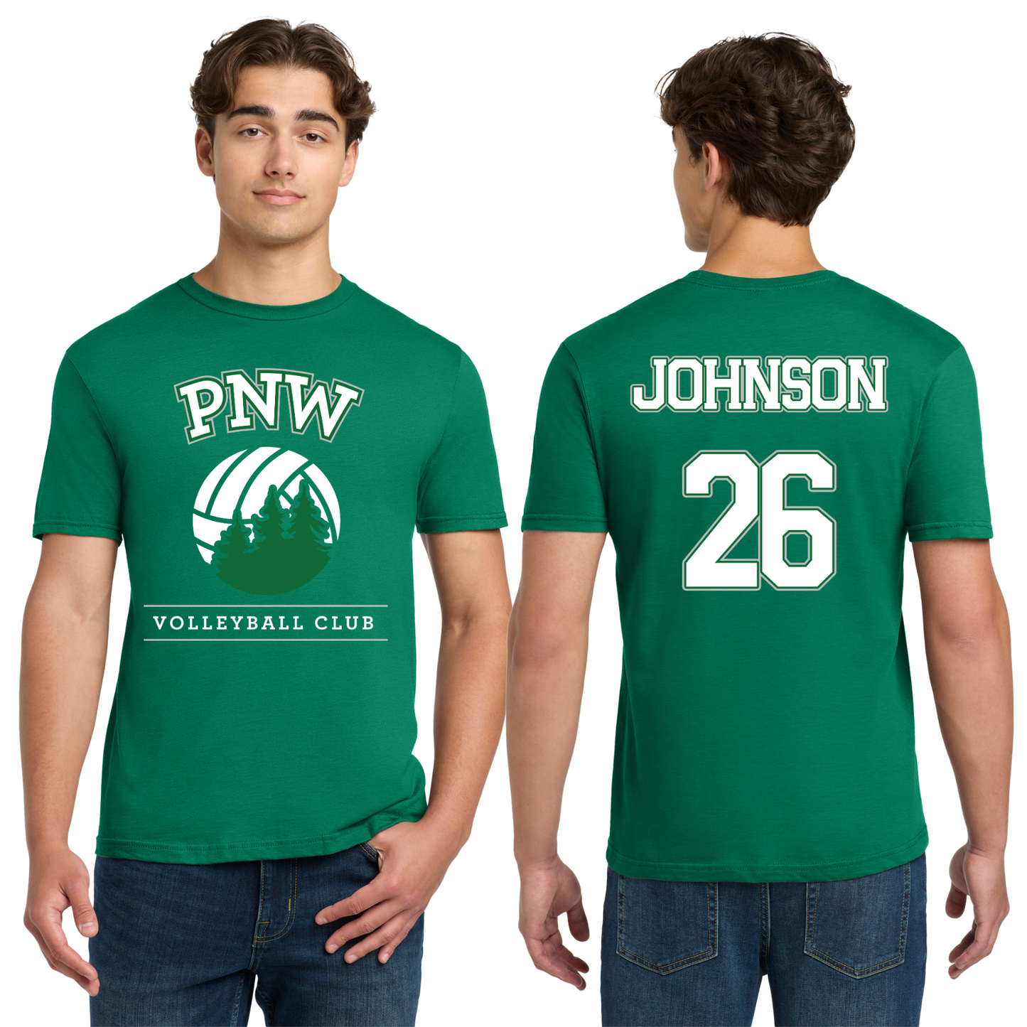PNW Volleyball - Custom Fan Gear Tee - Kelly Green Softstyle Tee