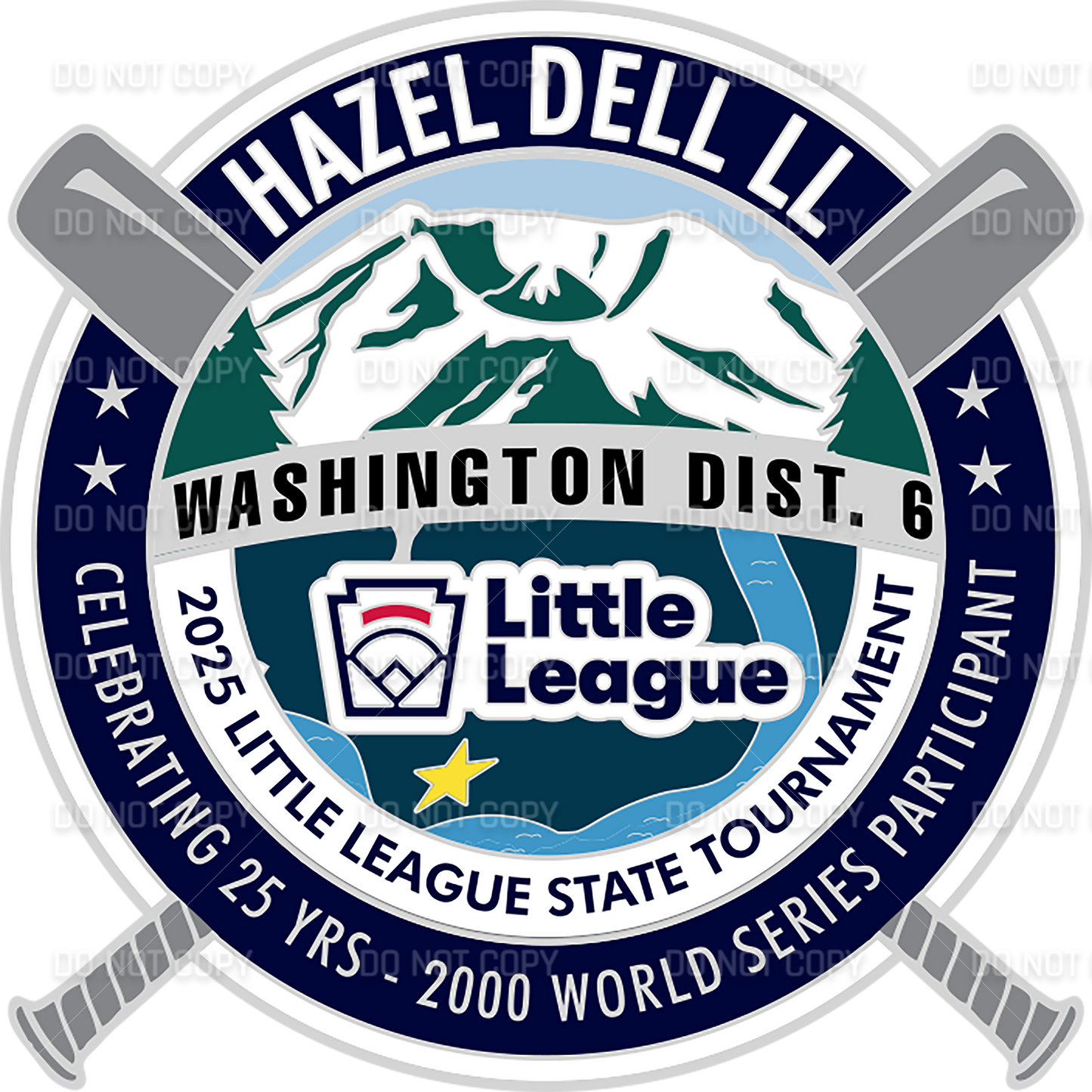 Cotton Tee Washington State Little League 2025 Tournament Logo Front Printed Tee Shirt