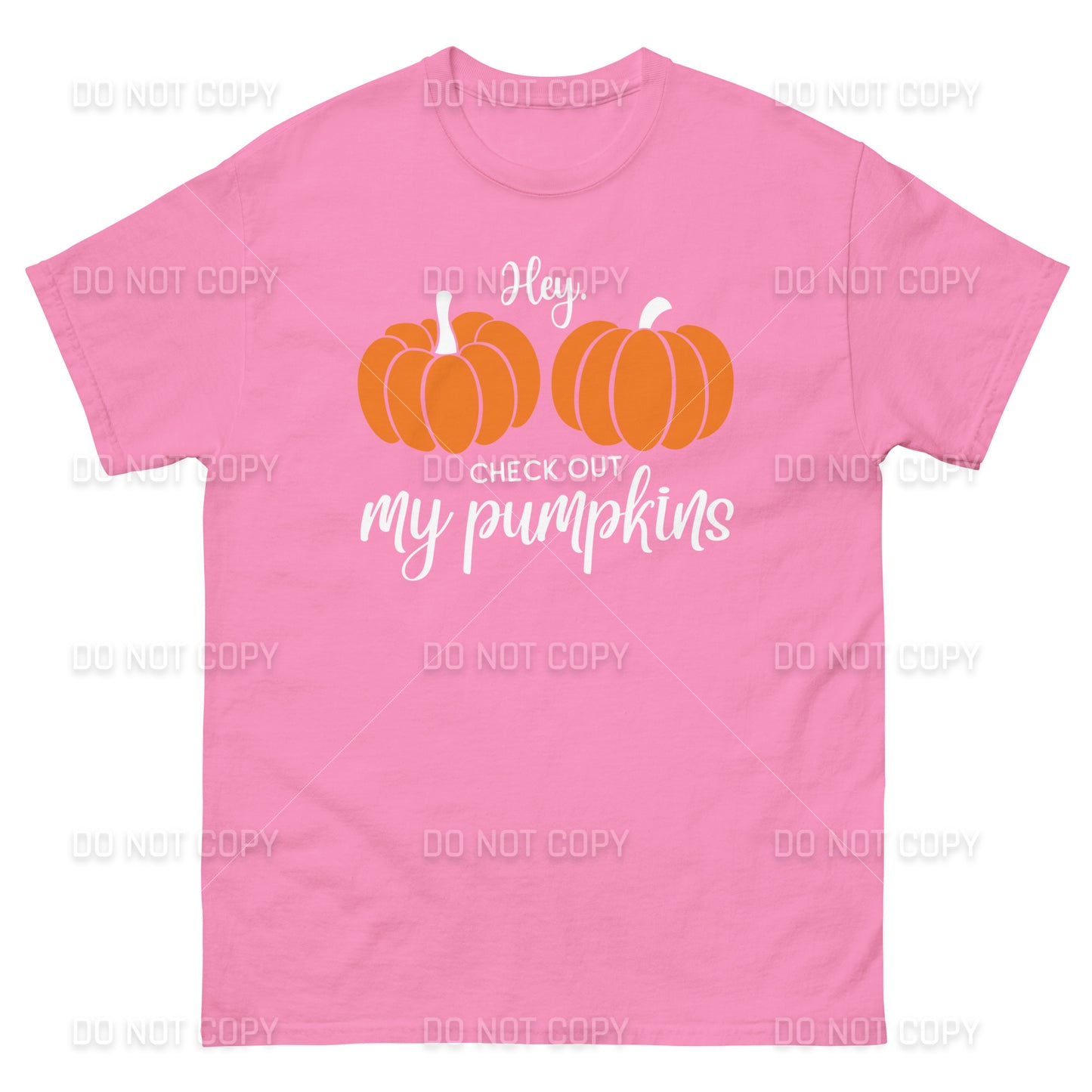 Fall Apparel - Hey Check Out my Pumpkins T-Shirt - White Printed - Youth & Adult Sizes