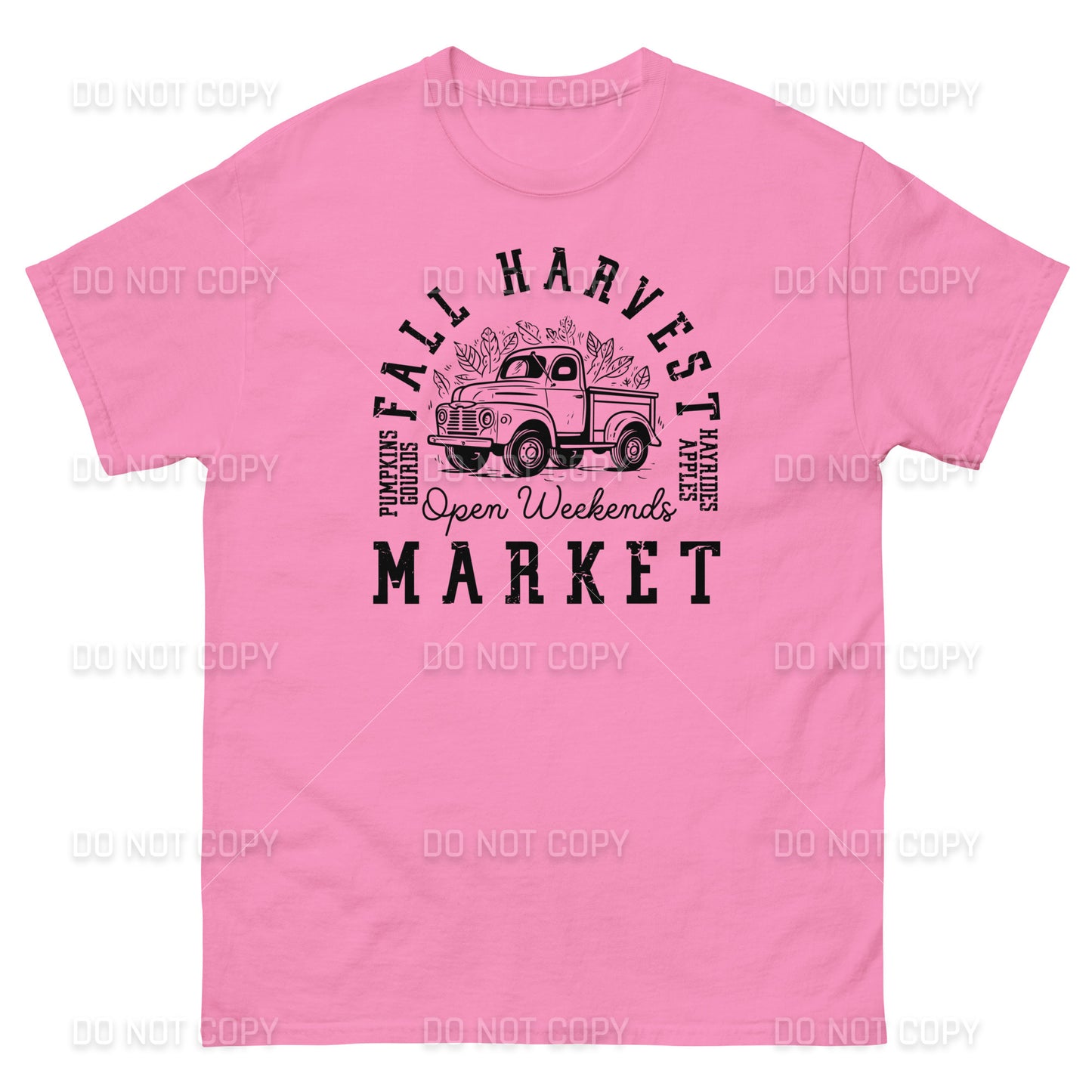Fall Apparel - Fall Harvest Market T-Shirt - Black Printed - Youth & Adult Sizes
