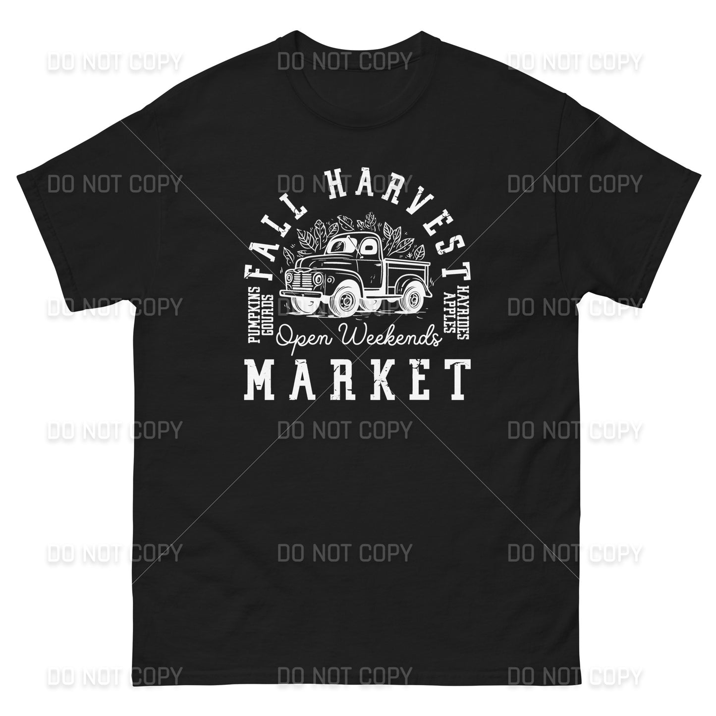 Fall Apparel - Fall Harvest Market T-Shirt - White Printed - Youth & Adult Sizes