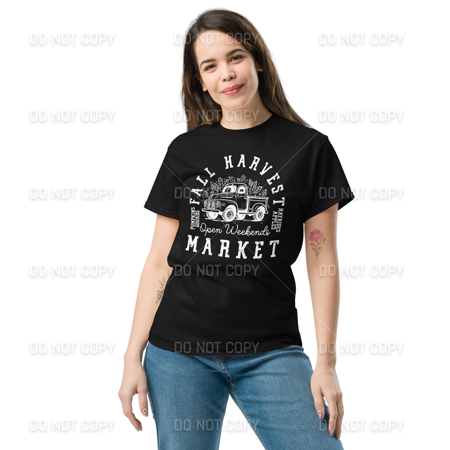 Fall Apparel - Fall Harvest Market T-Shirt - White Printed - Youth & Adult Sizes