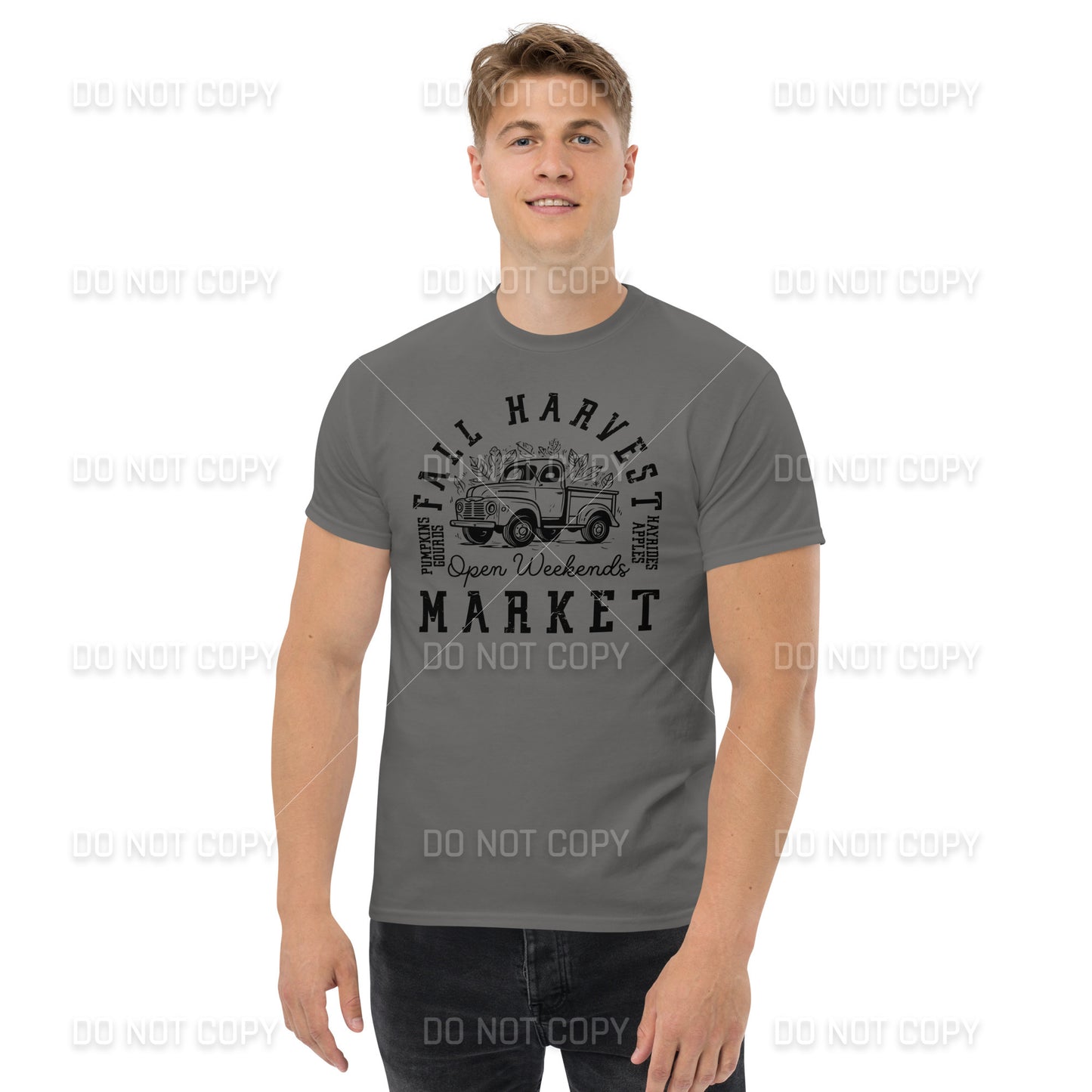 Fall Apparel - Fall Harvest Market T-Shirt - Black Printed - Youth & Adult Sizes