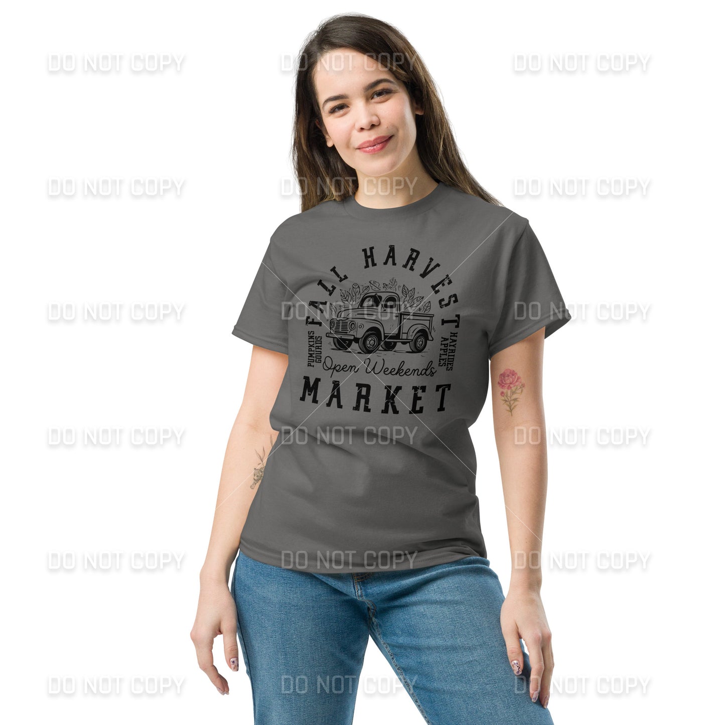 Fall Apparel - Fall Harvest Market T-Shirt - Black Printed - Youth & Adult Sizes