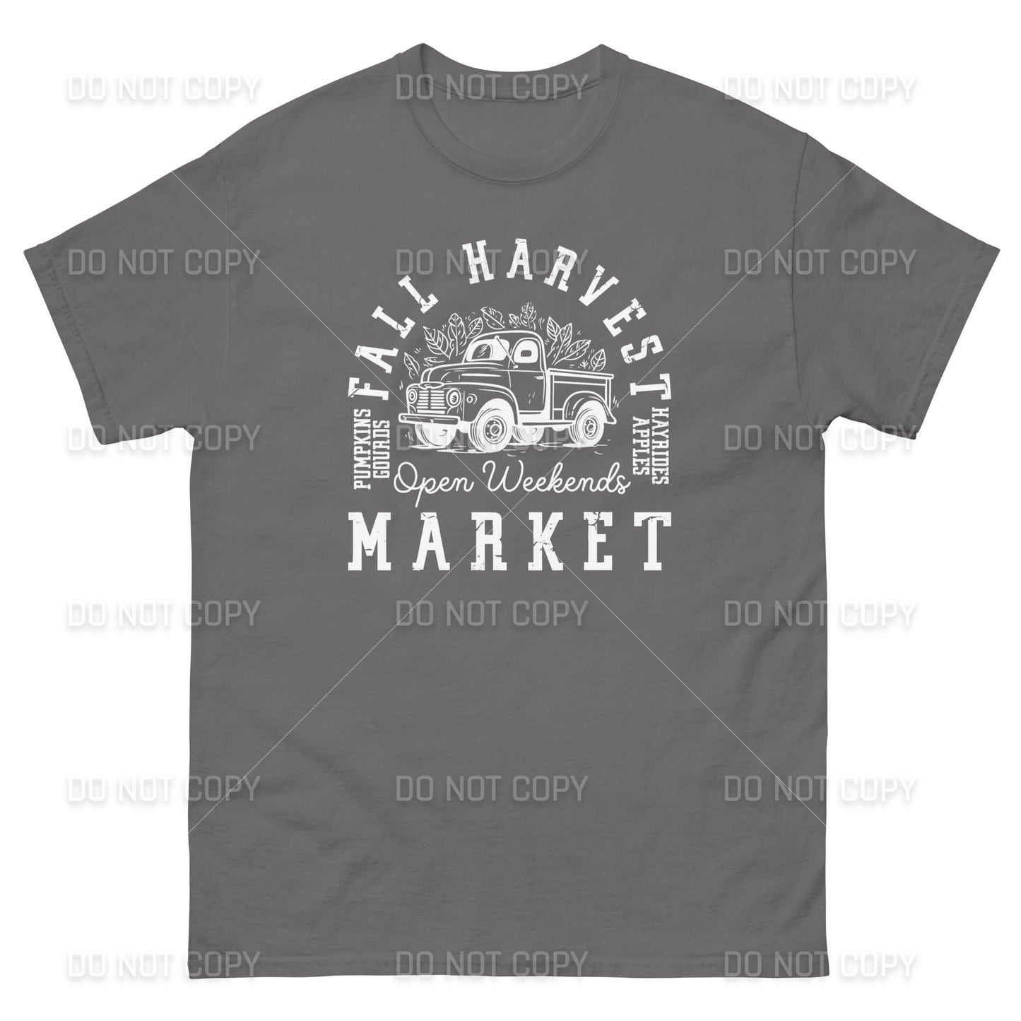 Fall Apparel - Fall Harvest Market T-Shirt - White Printed - Youth & Adult Sizes
