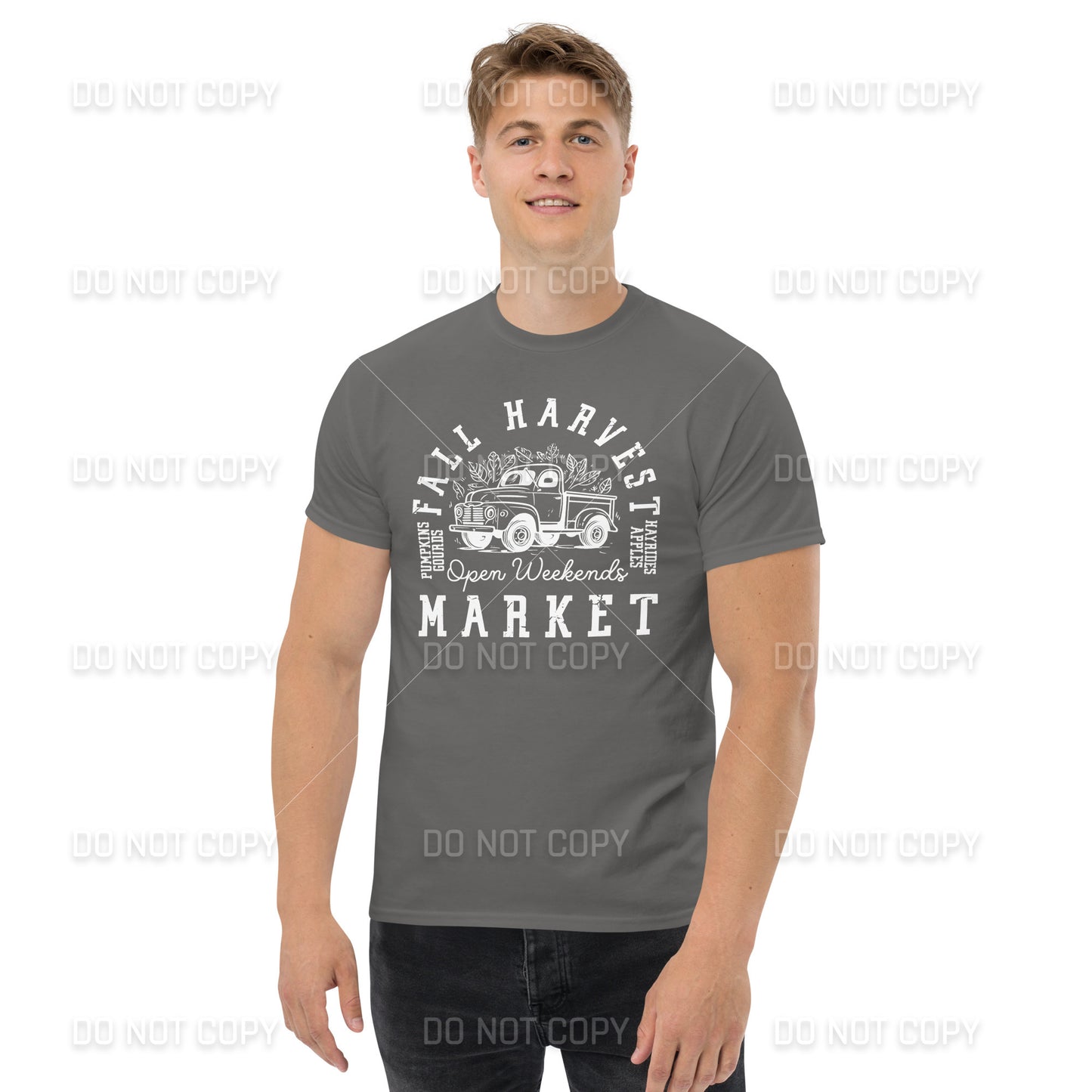 Fall Apparel - Fall Harvest Market T-Shirt - White Printed - Youth & Adult Sizes