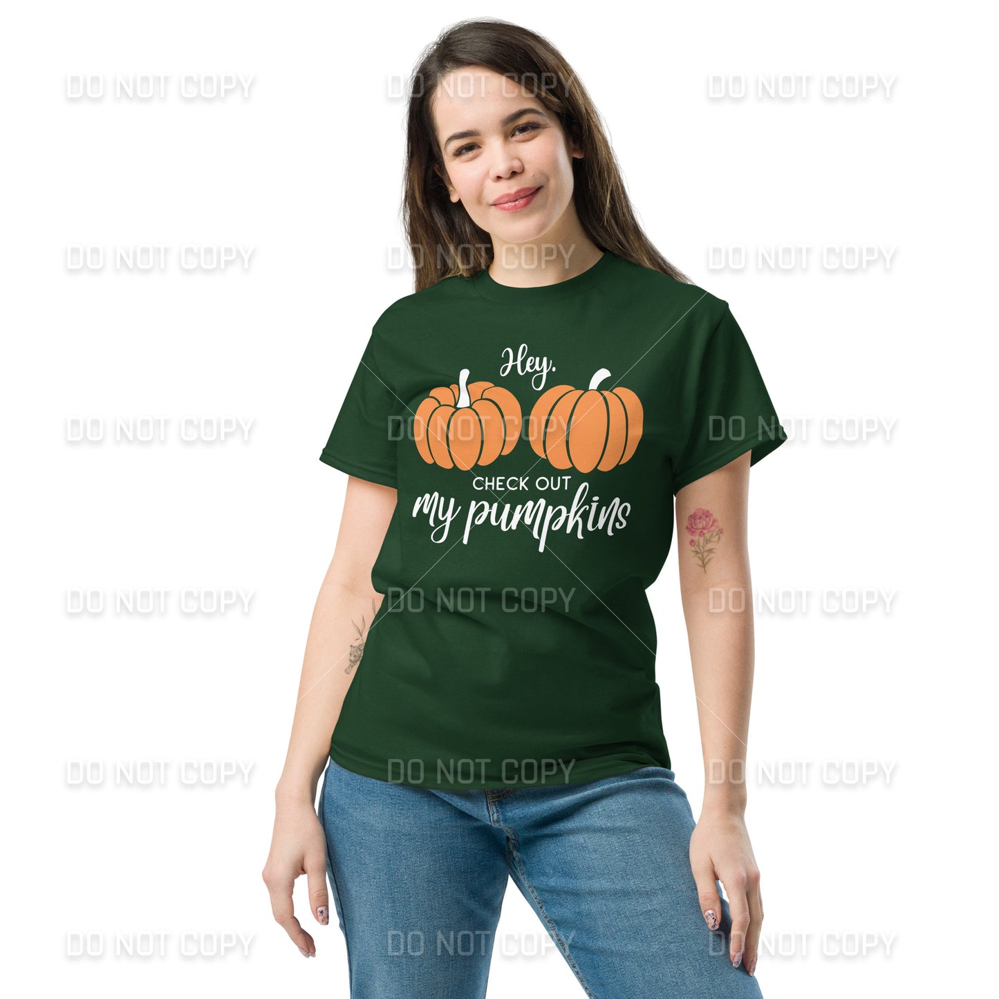 Fall Apparel - Hey Check Out my Pumpkins T-Shirt - White Printed - Youth & Adult Sizes