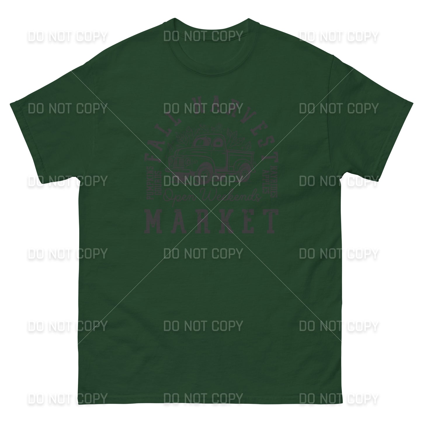 Fall Apparel - Fall Harvest Market T-Shirt - Black Printed - Youth & Adult Sizes