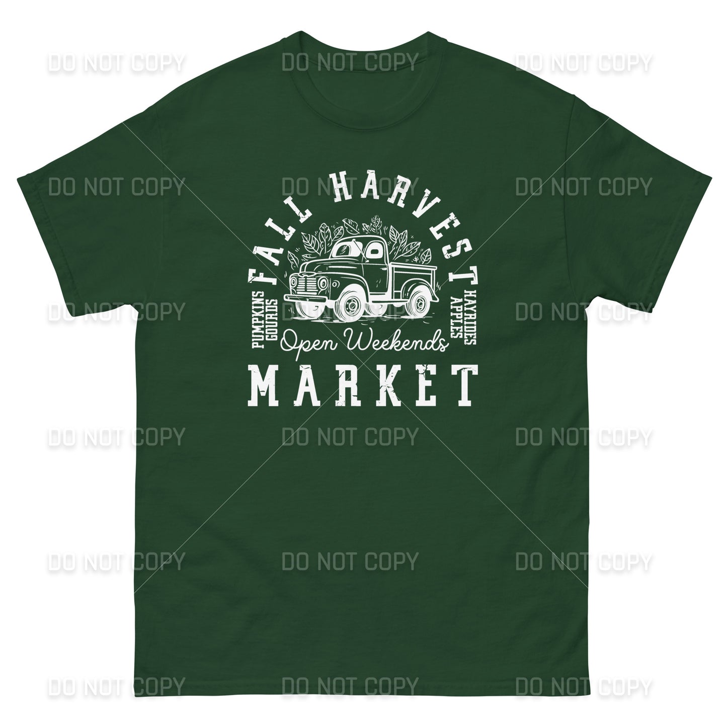 Fall Apparel - Fall Harvest Market T-Shirt - White Printed - Youth & Adult Sizes