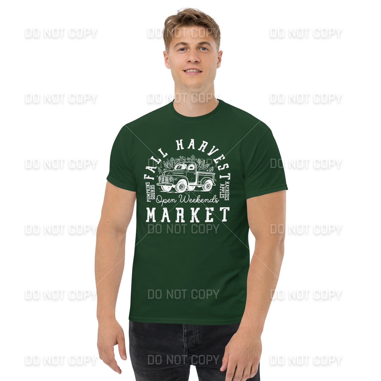 Fall Apparel - Fall Harvest Market T-Shirt - White Printed - Youth & Adult Sizes