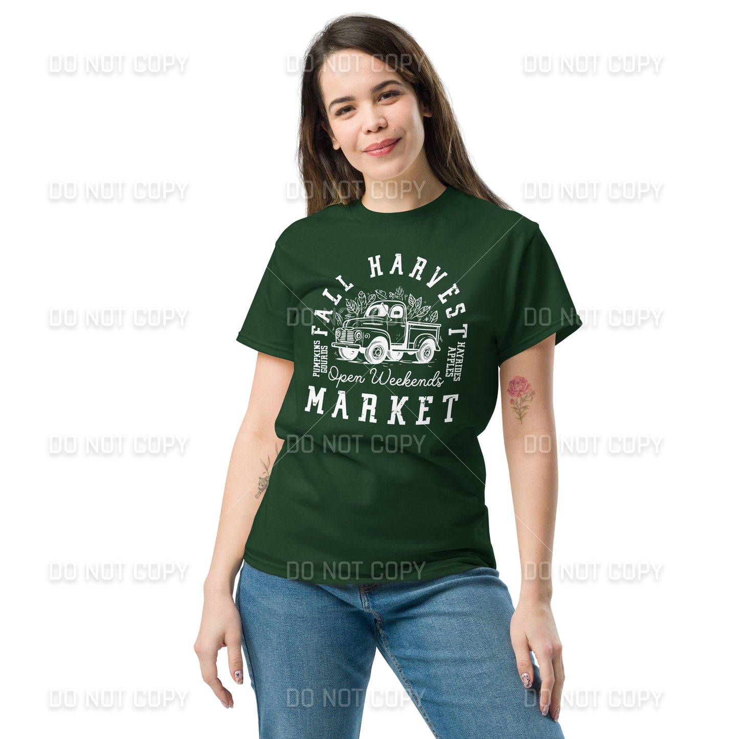 Fall Apparel - Fall Harvest Market T-Shirt - White Printed - Youth & Adult Sizes