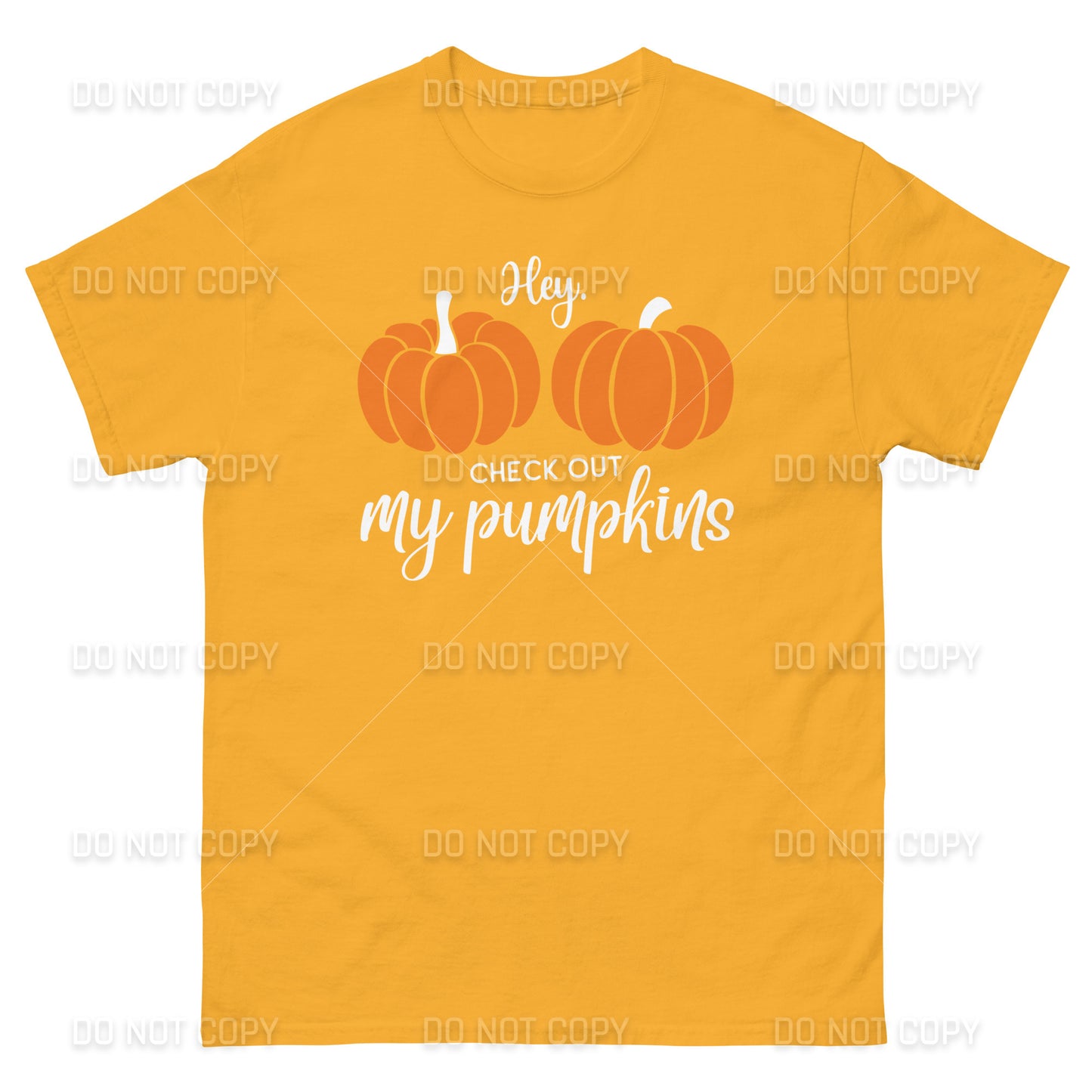 Fall Apparel - Hey Check Out my Pumpkins T-Shirt - White Printed - Youth & Adult Sizes