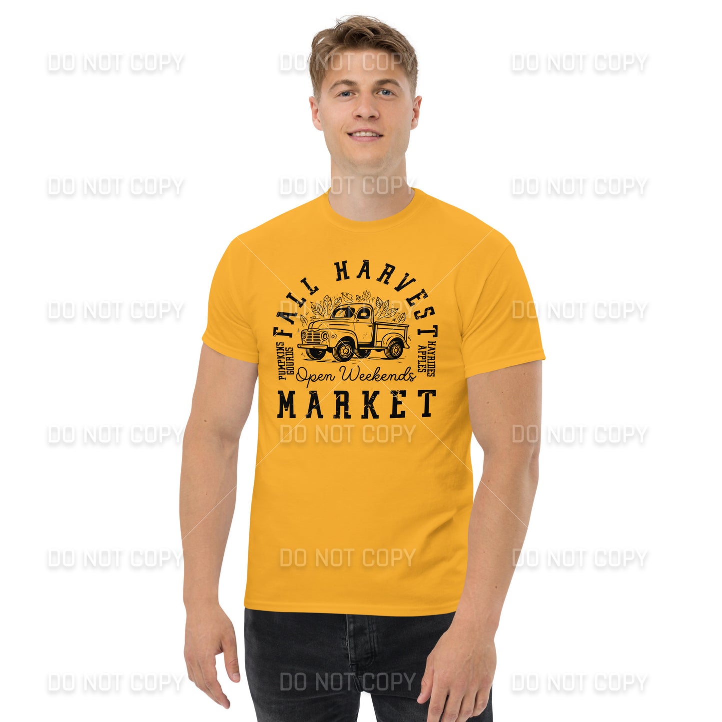 Fall Apparel - Fall Harvest Market T-Shirt - Black Printed - Youth & Adult Sizes