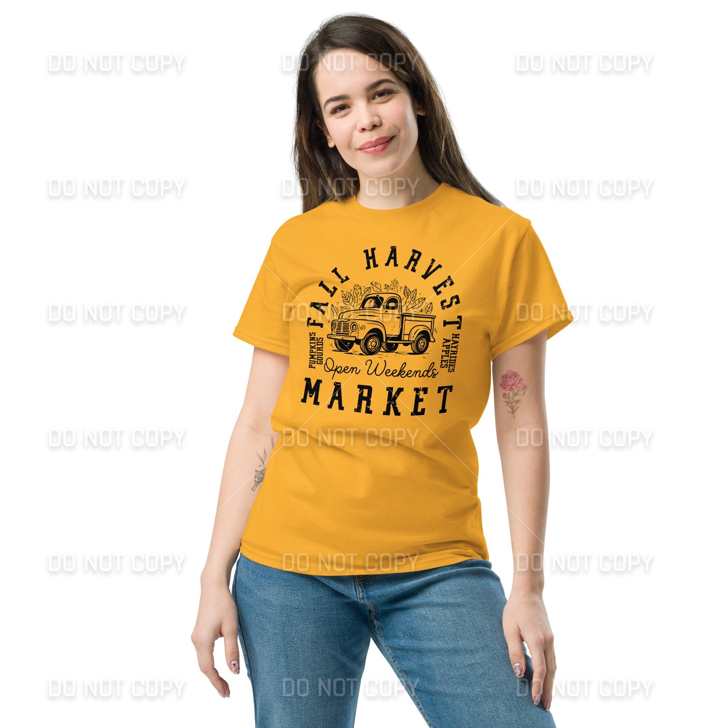 Fall Apparel - Fall Harvest Market T-Shirt - Black Printed - Youth & Adult Sizes