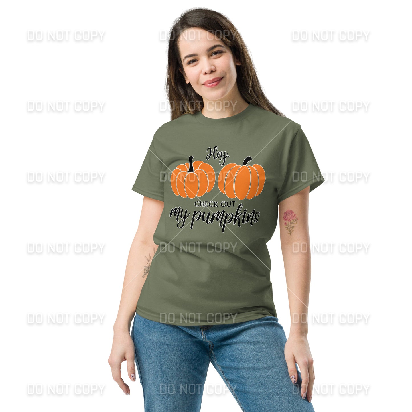 Fall Apparel - Hey Check Out my Pumpkins T-Shirt - Black Printed - Youth & Adult Sizes