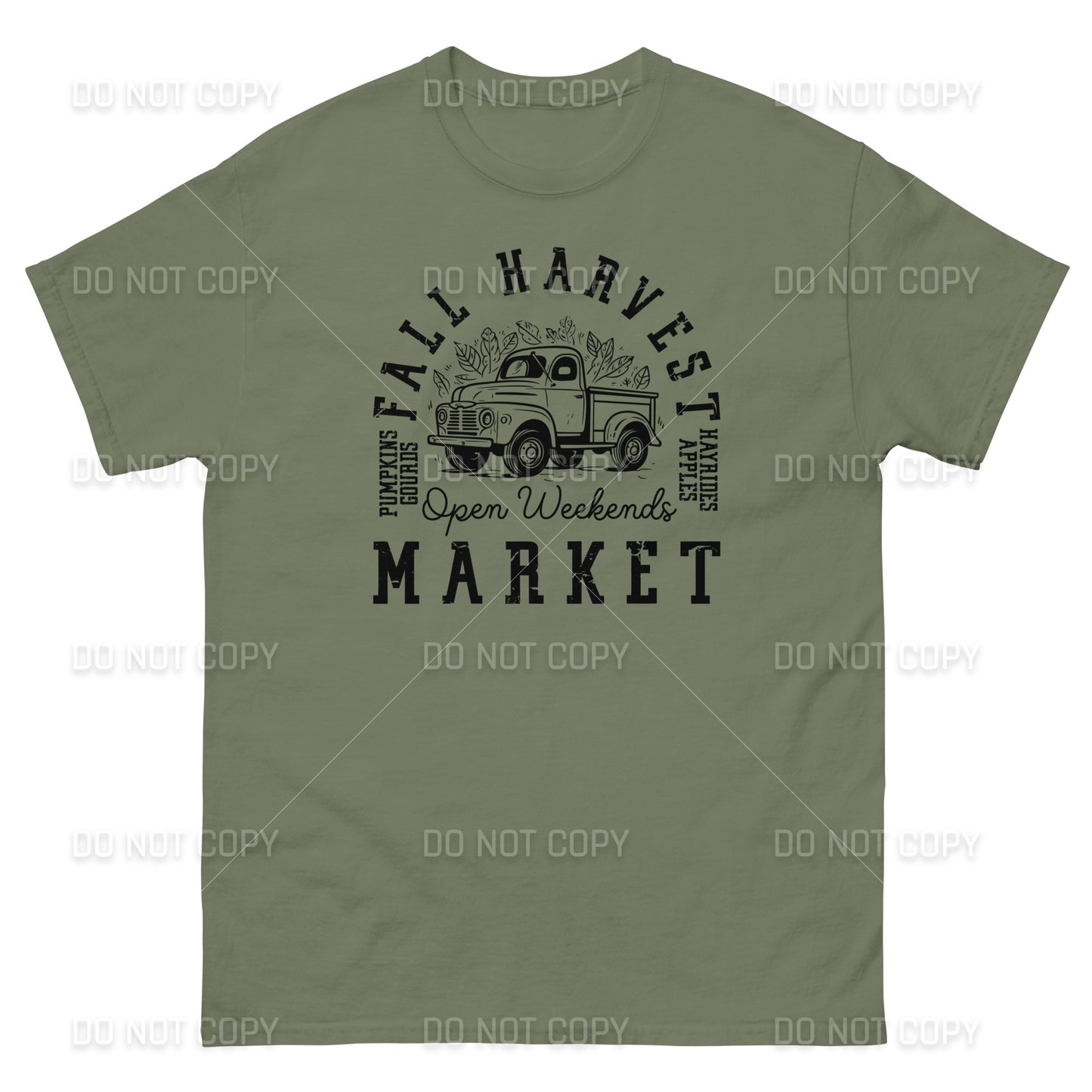 Fall Apparel - Fall Harvest Market T-Shirt - Black Printed - Youth & Adult Sizes