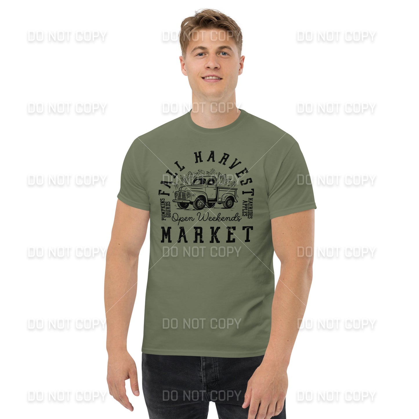 Fall Apparel - Fall Harvest Market T-Shirt - Black Printed - Youth & Adult Sizes