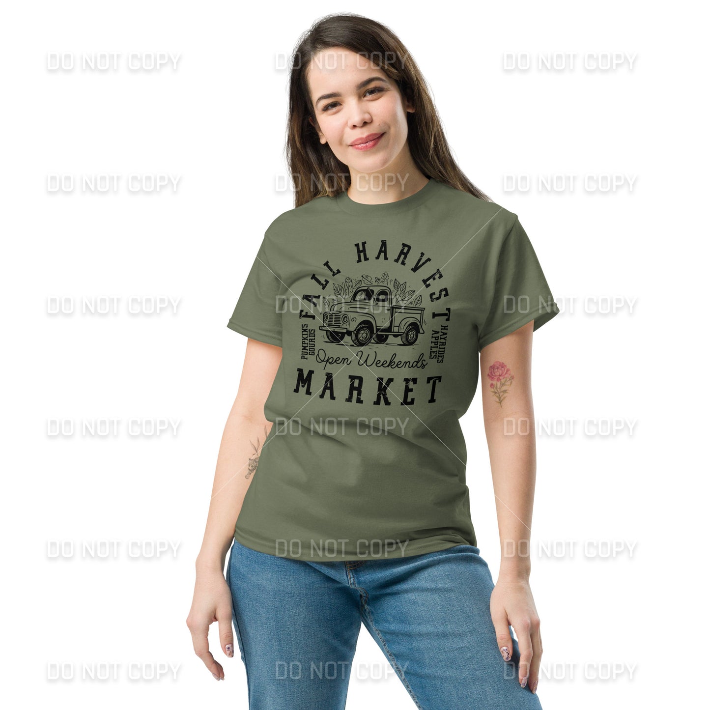 Fall Apparel - Fall Harvest Market T-Shirt - Black Printed - Youth & Adult Sizes