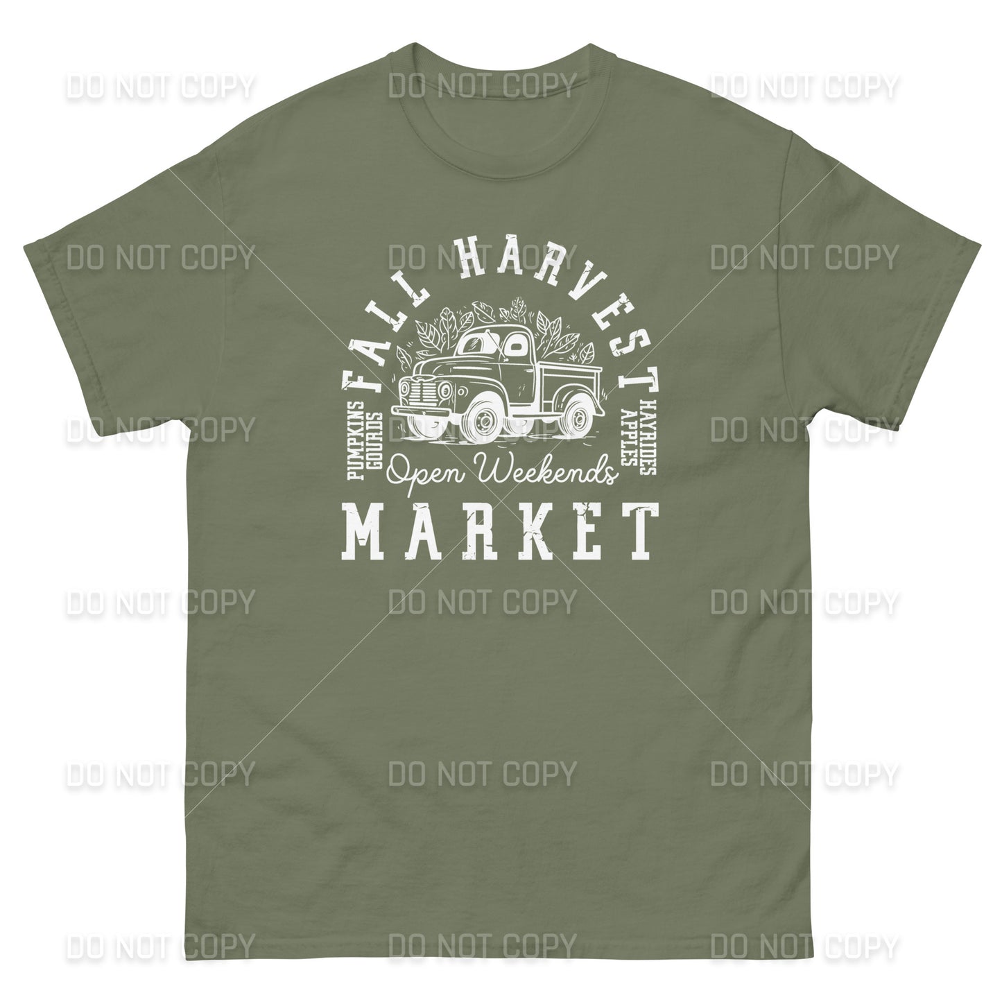 Fall Apparel - Fall Harvest Market T-Shirt - White Printed - Youth & Adult Sizes