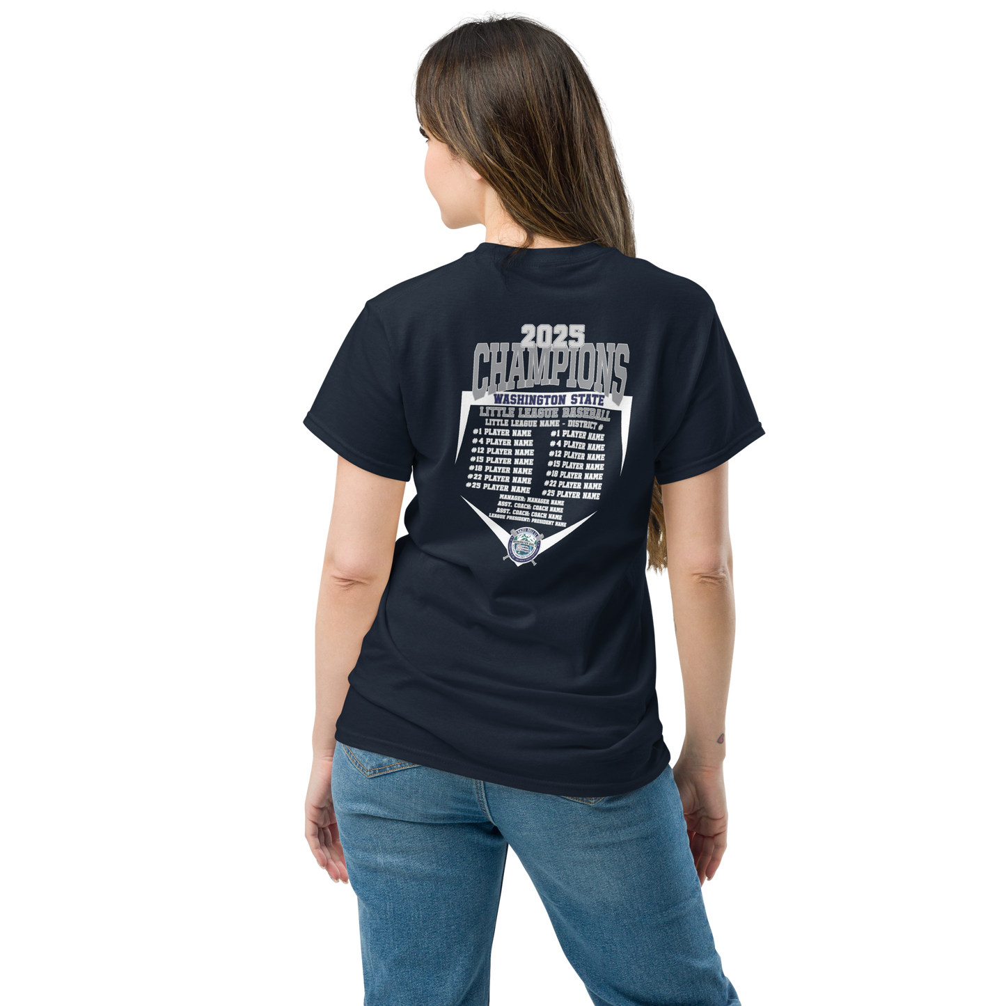 Champions Cotton Tee - Washington State Little League 2025 Tournament Tee
