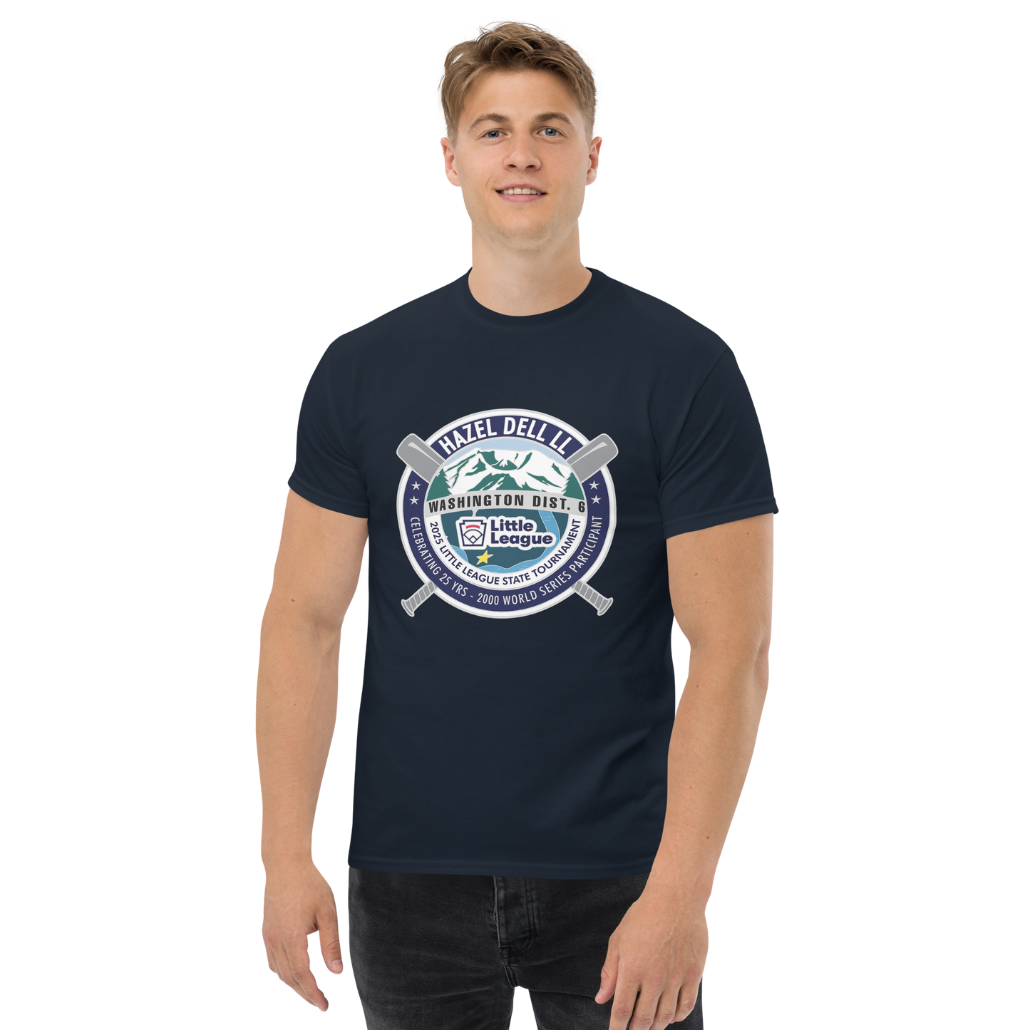 Cotton Tee Washington State Little League 2025 Tournament Logo Front Printed Tee Shirt