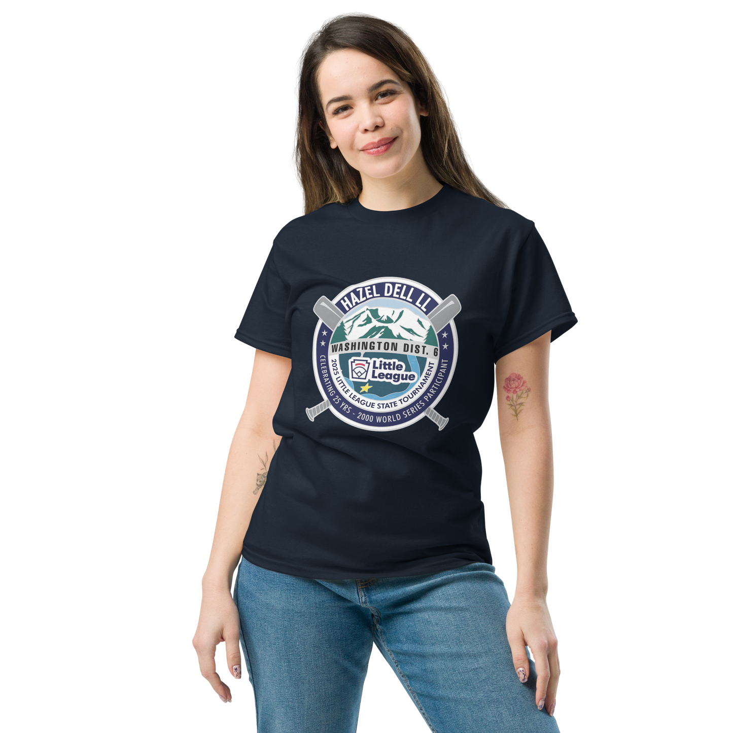 Cotton Tee Washington State Little League 2025 Tournament Logo Front Printed Tee Shirt