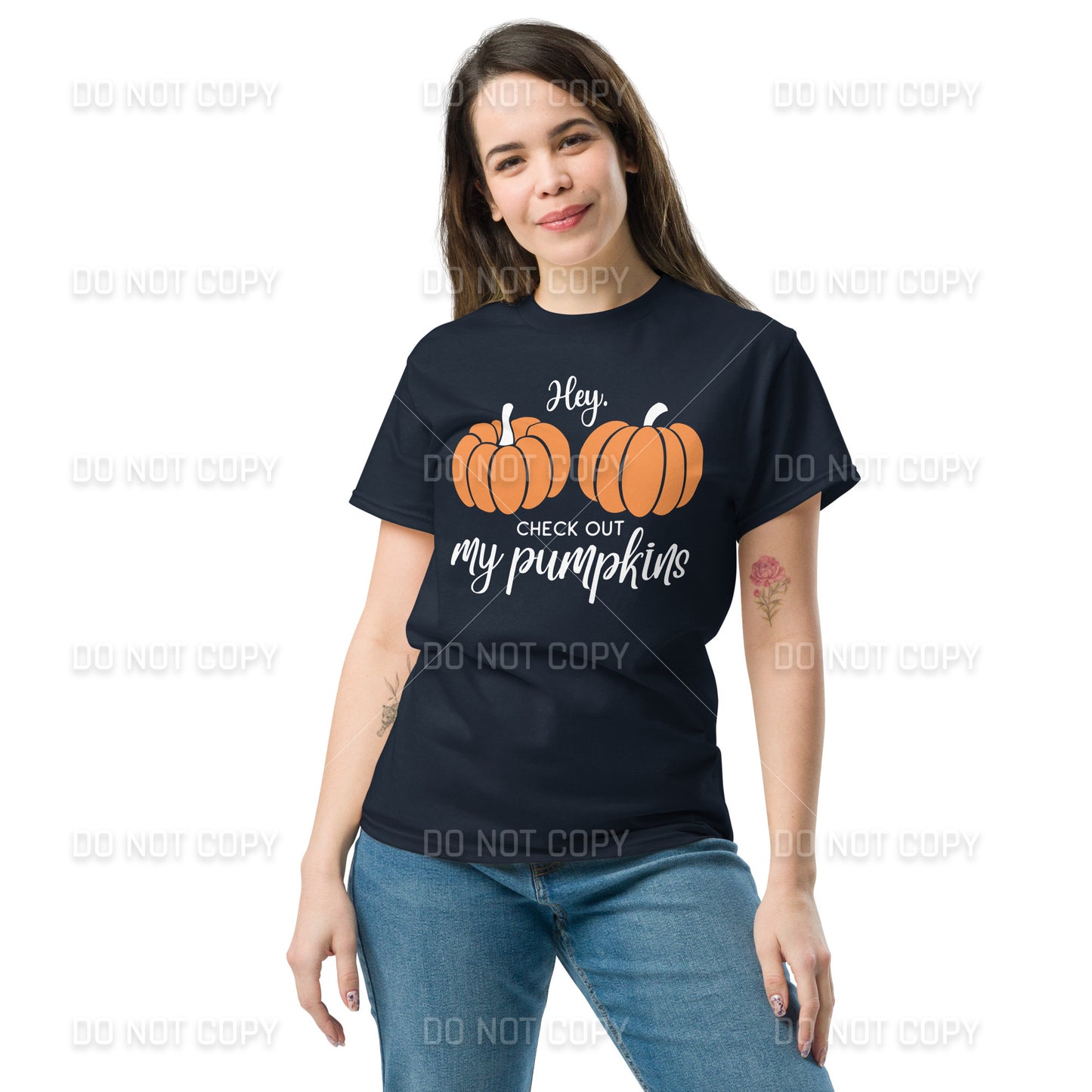 Fall Apparel - Hey Check Out my Pumpkins T-Shirt - White Printed - Youth & Adult Sizes