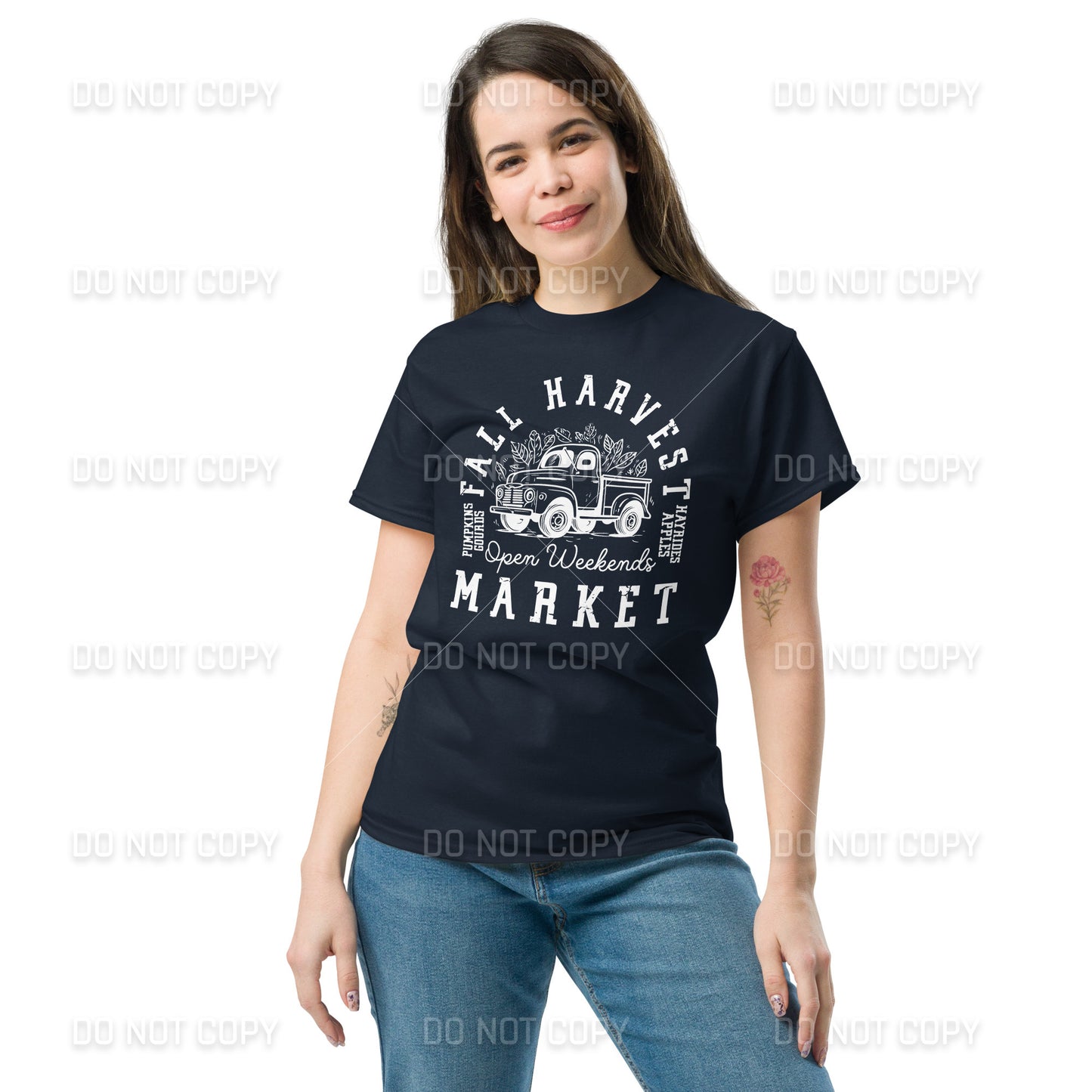 Fall Apparel - Fall Harvest Market T-Shirt - White Printed - Youth & Adult Sizes