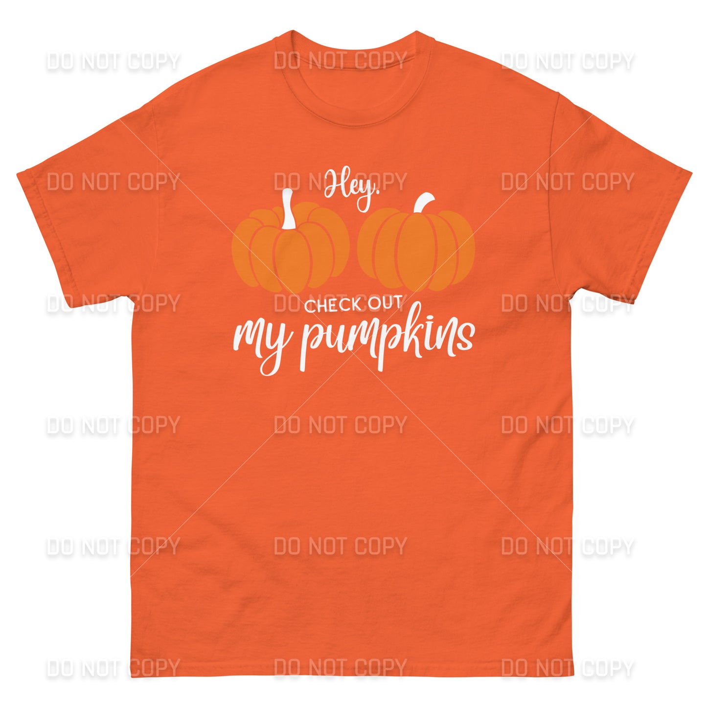 Fall Apparel - Hey Check Out my Pumpkins T-Shirt - White Printed - Youth & Adult Sizes