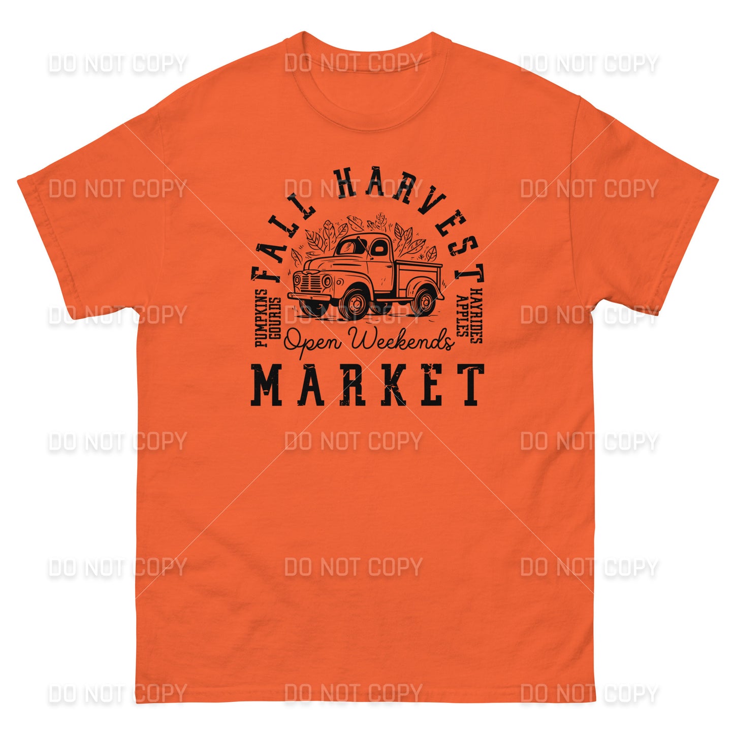 Fall Apparel - Fall Harvest Market T-Shirt - Black Printed - Youth & Adult Sizes