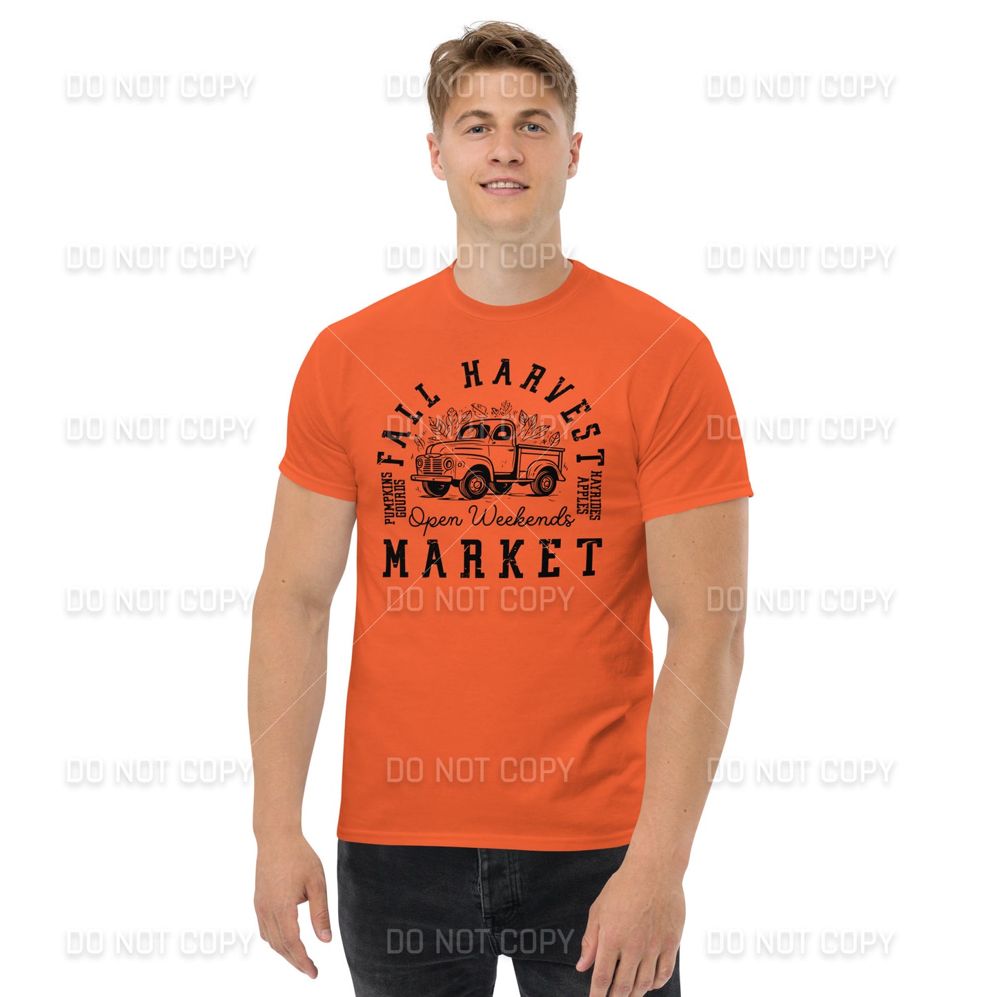 Fall Apparel - Fall Harvest Market T-Shirt - Black Printed - Youth & Adult Sizes