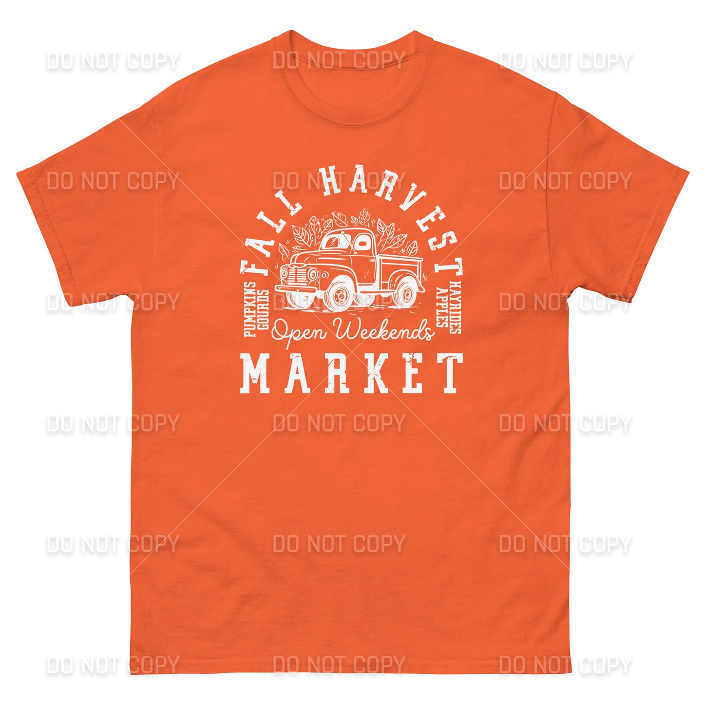 Fall Apparel - Fall Harvest Market T-Shirt - White Printed - Youth & Adult Sizes