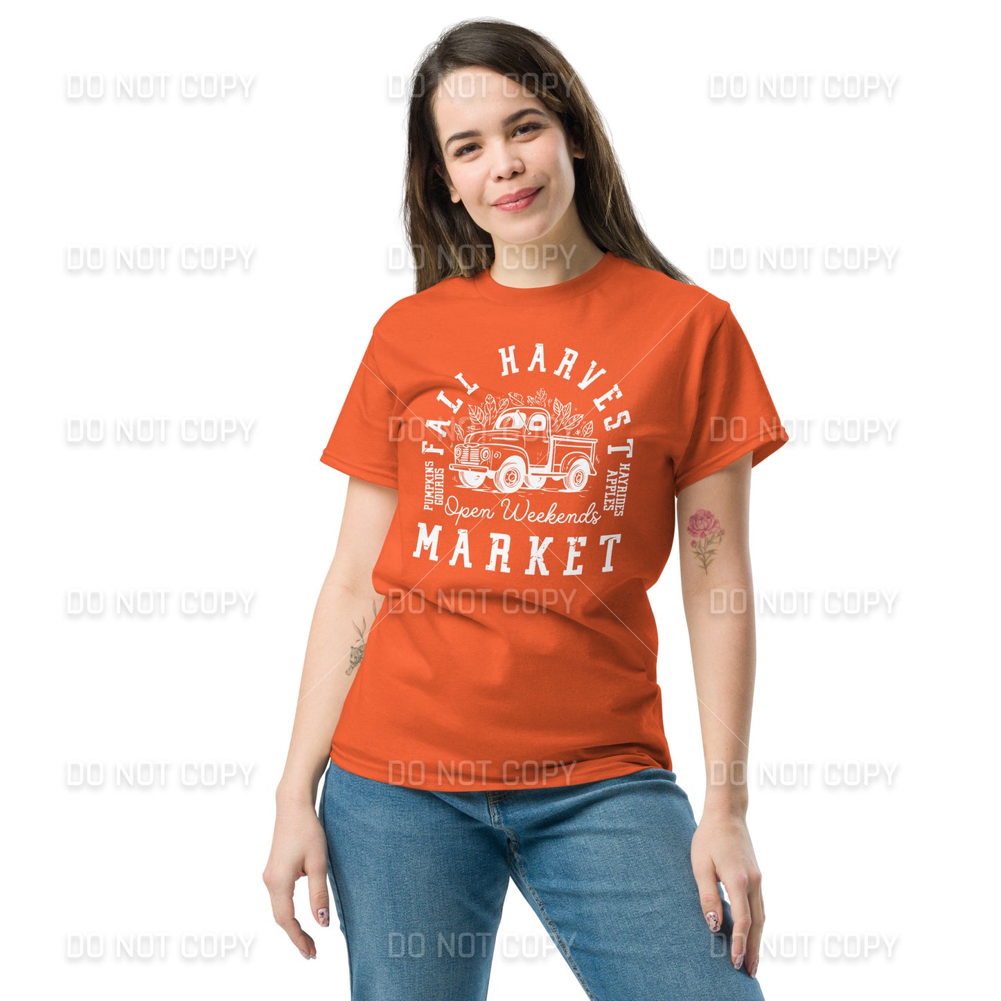 Fall Apparel - Fall Harvest Market T-Shirt - White Printed - Youth & Adult Sizes