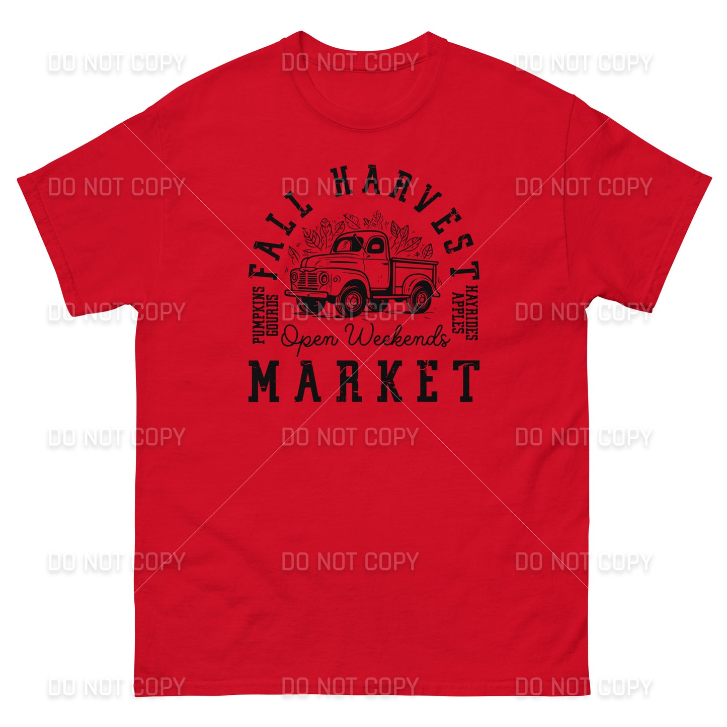 Fall Apparel - Fall Harvest Market T-Shirt - Black Printed - Youth & Adult Sizes