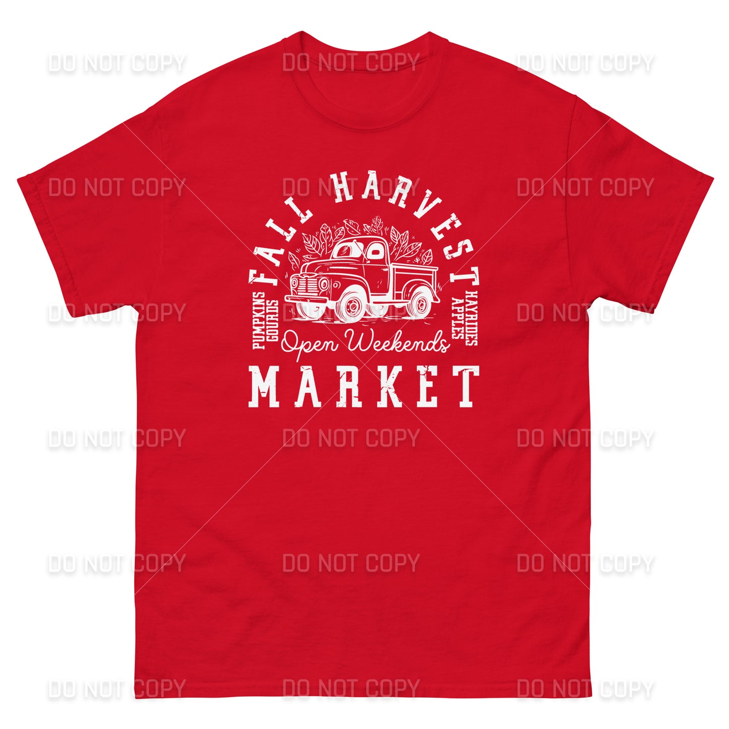Fall Apparel - Fall Harvest Market T-Shirt - White Printed - Youth & Adult Sizes