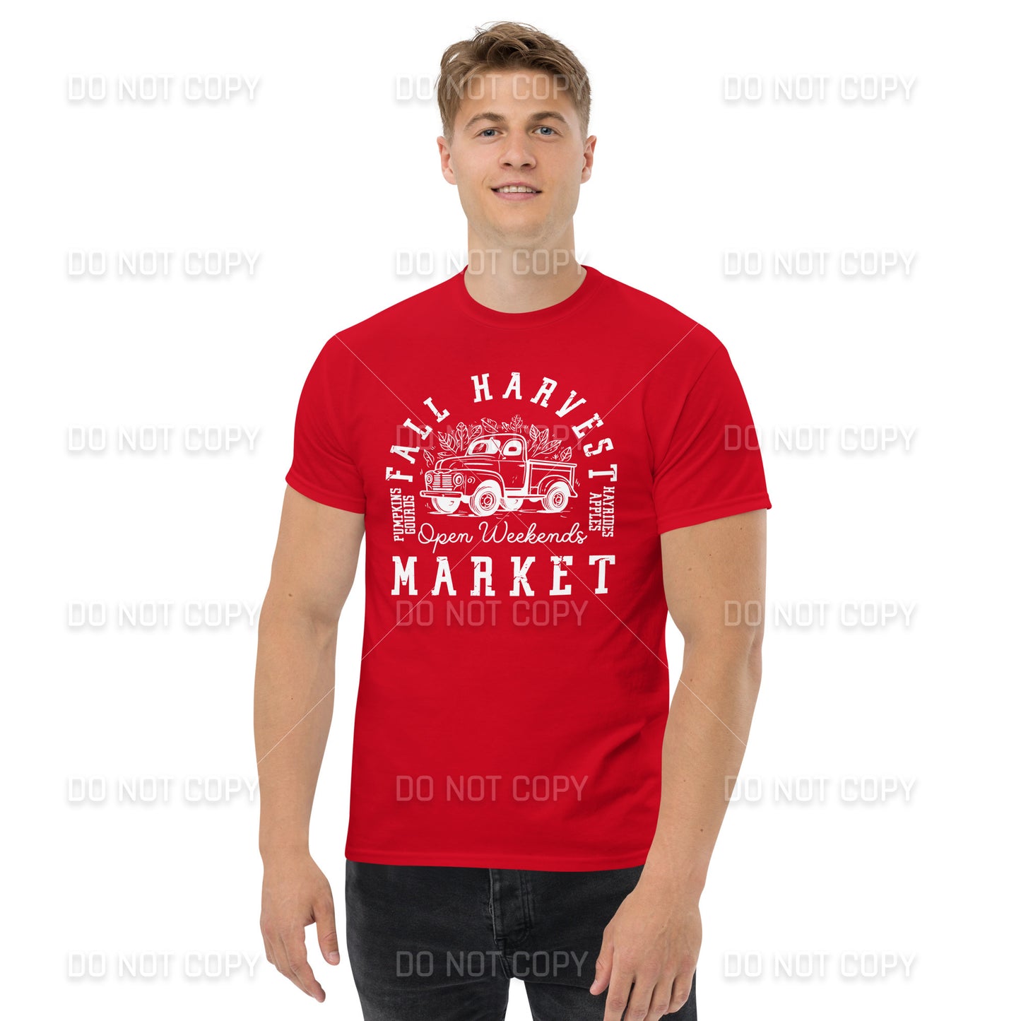 Fall Apparel - Fall Harvest Market T-Shirt - White Printed - Youth & Adult Sizes