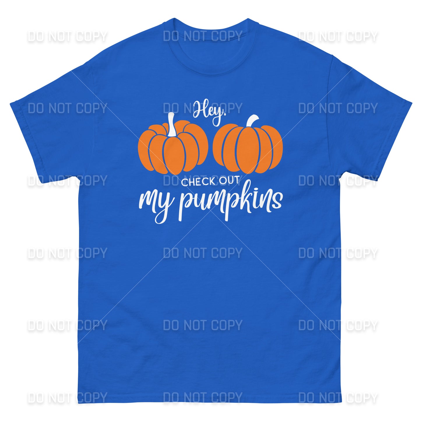 Fall Apparel - Hey Check Out my Pumpkins T-Shirt - White Printed - Youth & Adult Sizes