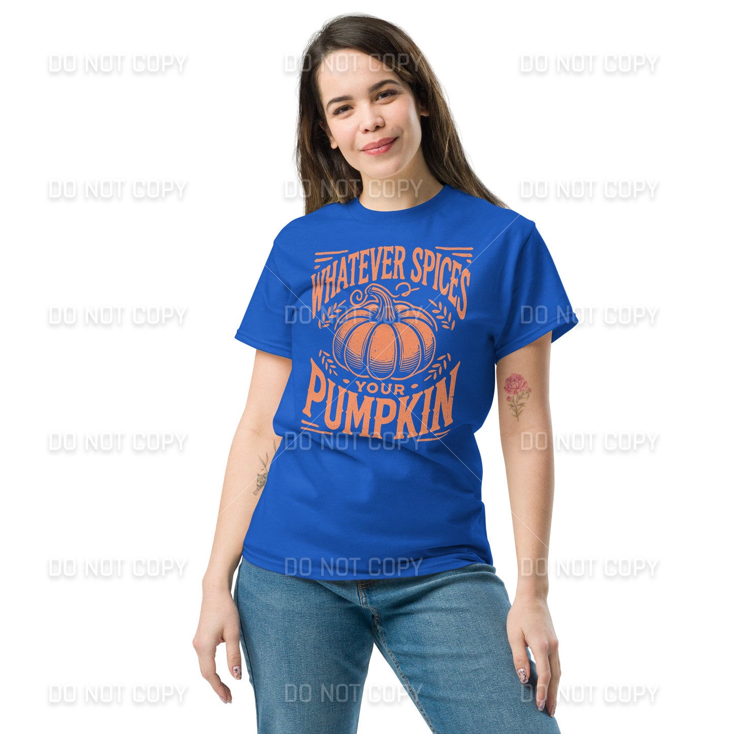 Fall Apparel - Fall - Whatever Spices your Pumpkin T-Shirt - Distressed Orange Printed - Youth & Adult Sizes