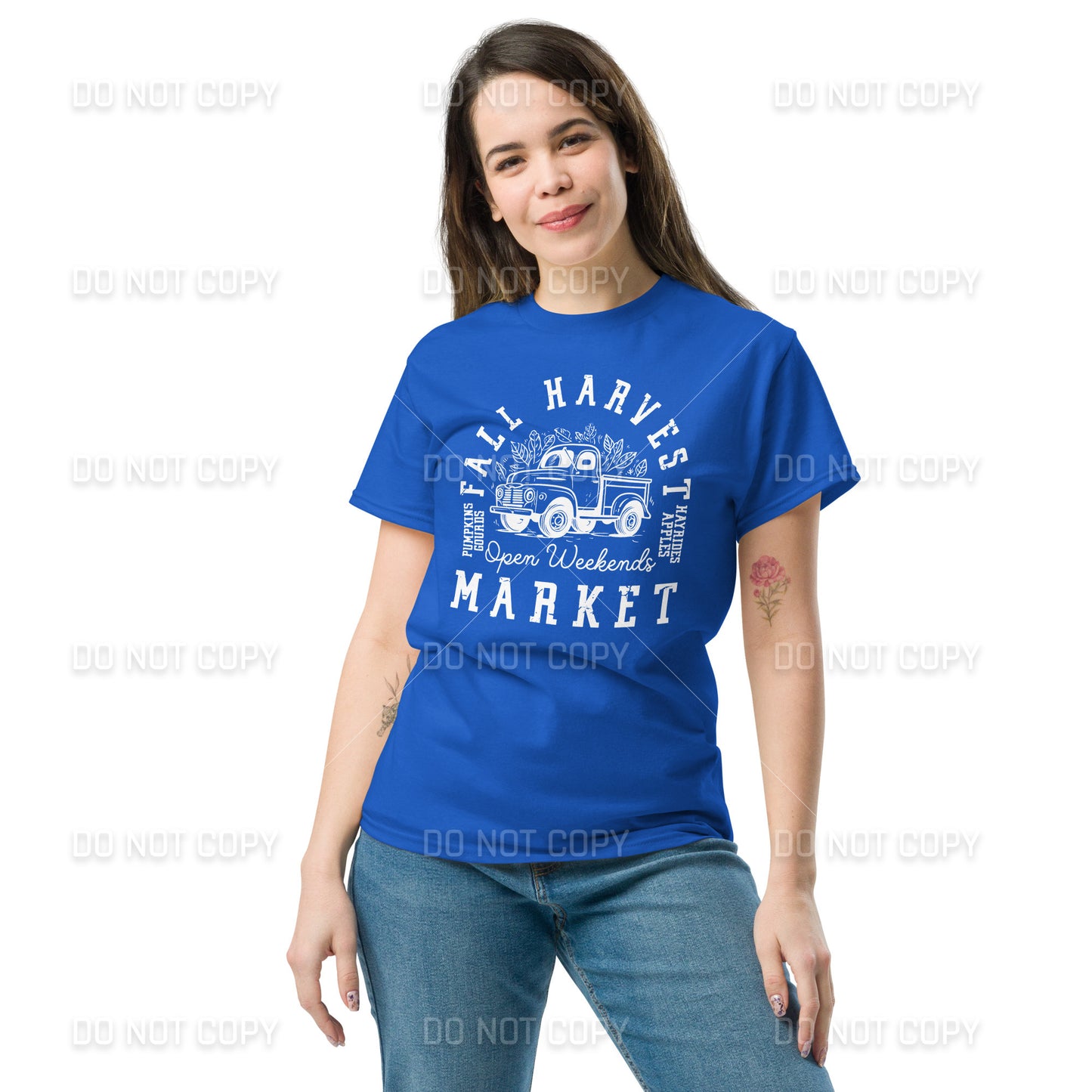 Fall Apparel - Fall Harvest Market T-Shirt - White Printed - Youth & Adult Sizes