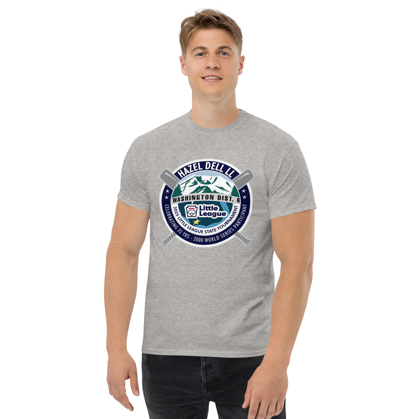 Cotton Tee Washington State Little League 2025 Tournament Logo Front Printed Tee Shirt