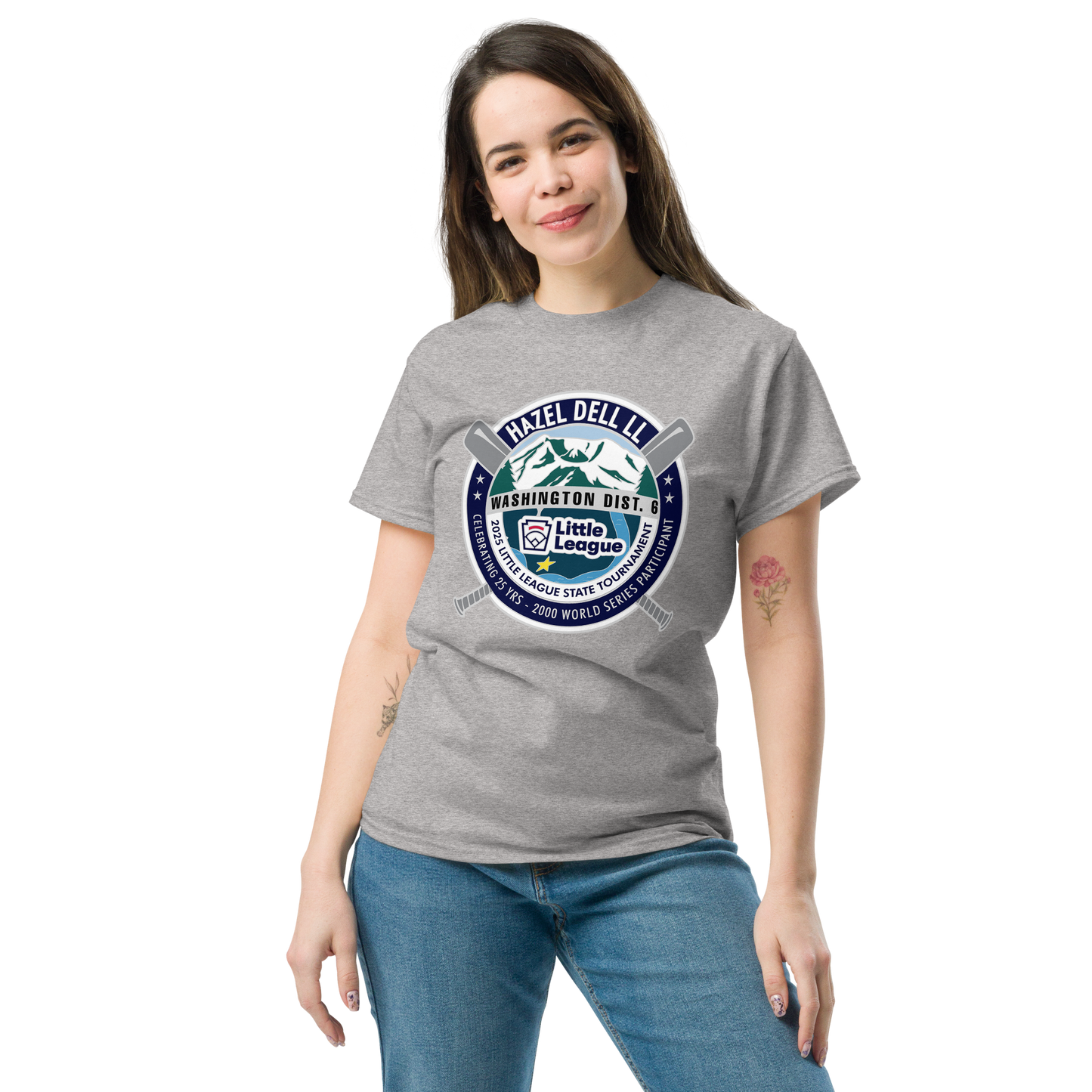 Cotton Tee Washington State Little League 2025 Tournament Logo Front Printed Tee Shirt