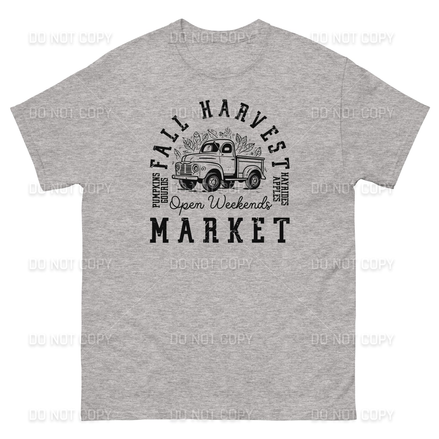Fall Apparel - Fall Harvest Market T-Shirt - Black Printed - Youth & Adult Sizes