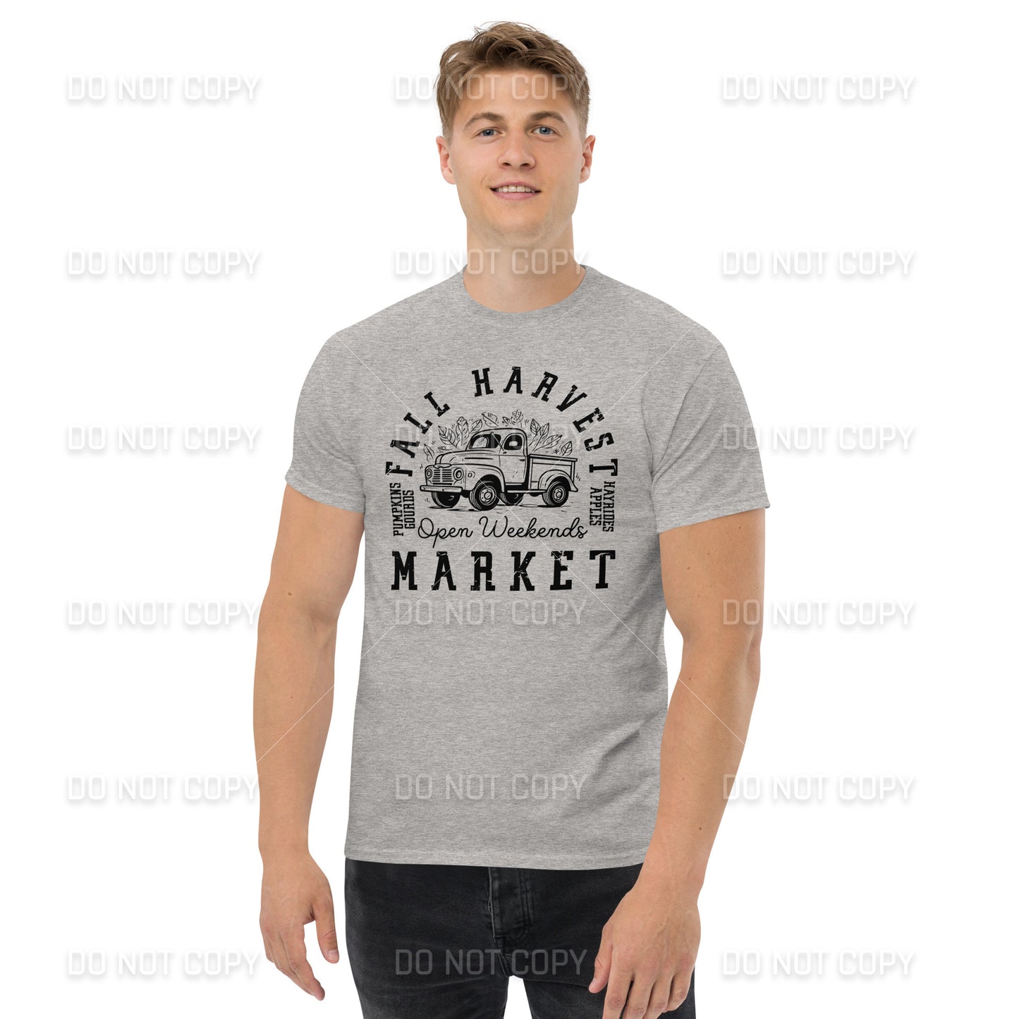 Fall Apparel - Fall Harvest Market T-Shirt - Black Printed - Youth & Adult Sizes
