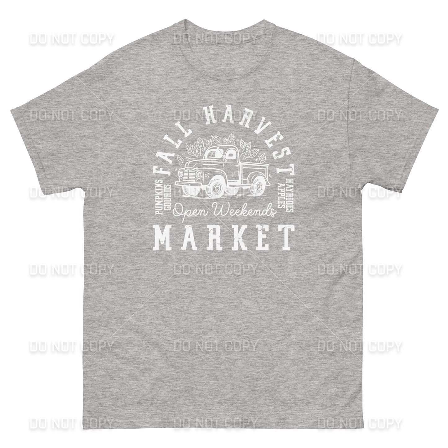 Fall Apparel - Fall Harvest Market T-Shirt - White Printed - Youth & Adult Sizes