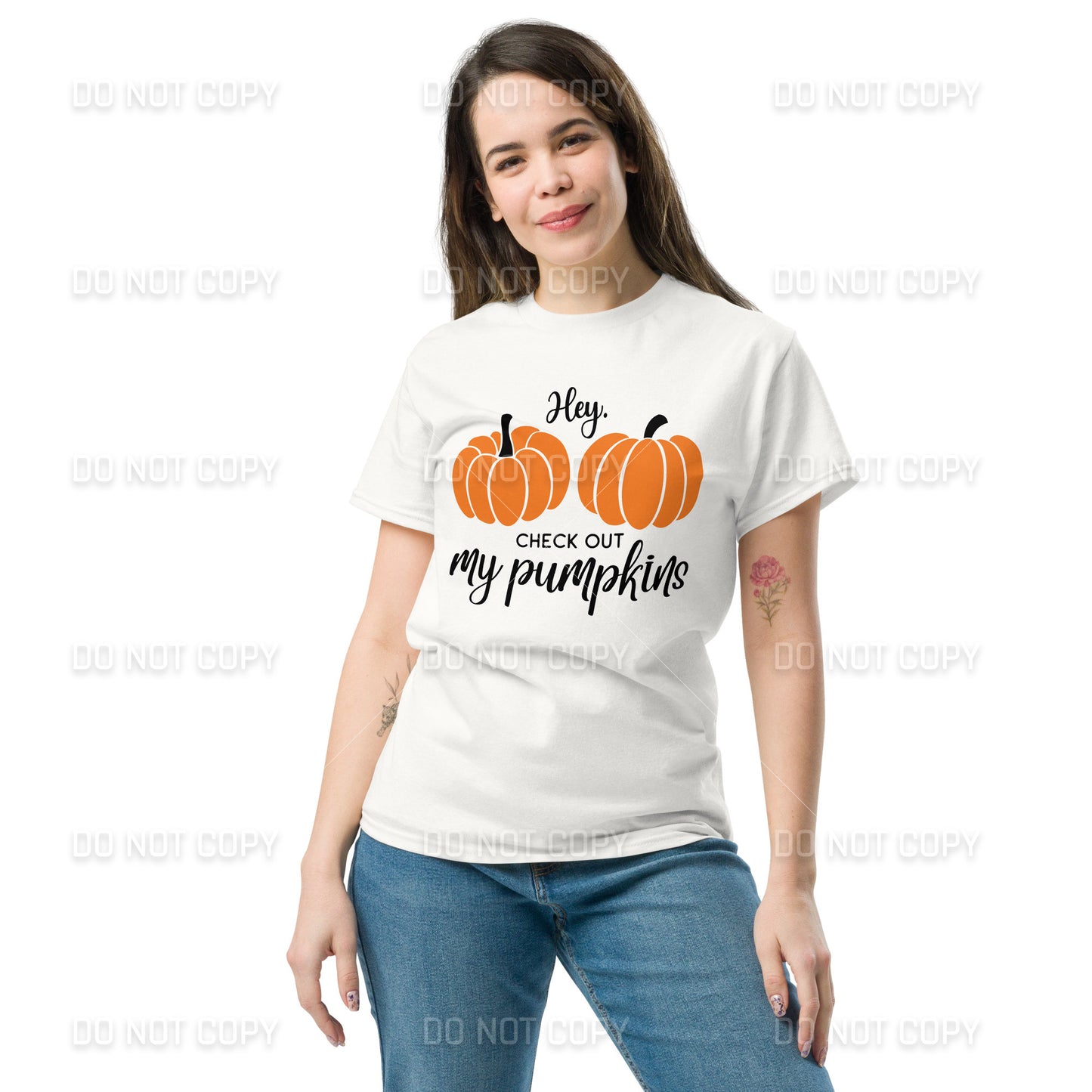 Fall Apparel - Hey Check Out my Pumpkins T-Shirt - Black Printed - Youth & Adult Sizes