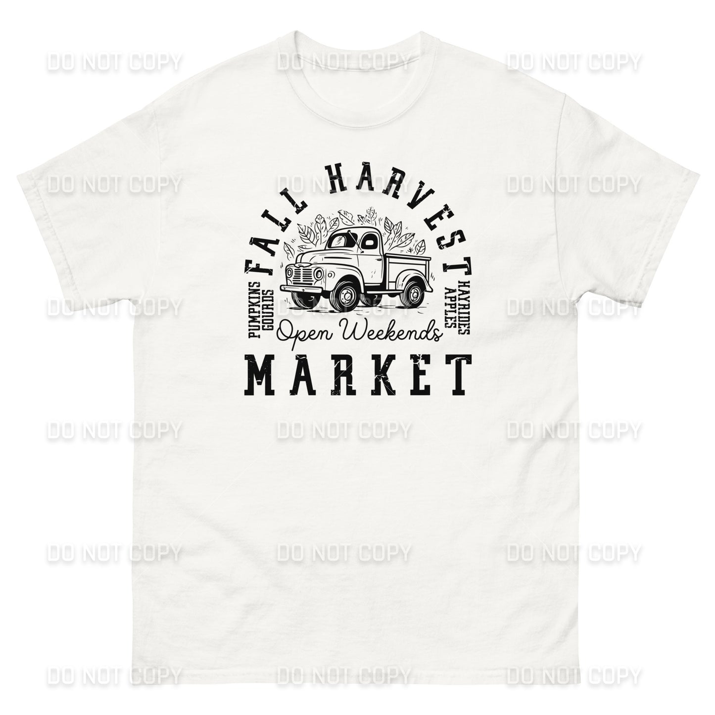 Fall Apparel - Fall Harvest Market T-Shirt - Black Printed - Youth & Adult Sizes
