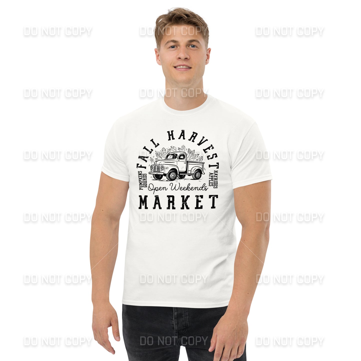 Fall Apparel - Fall Harvest Market T-Shirt - Black Printed - Youth & Adult Sizes