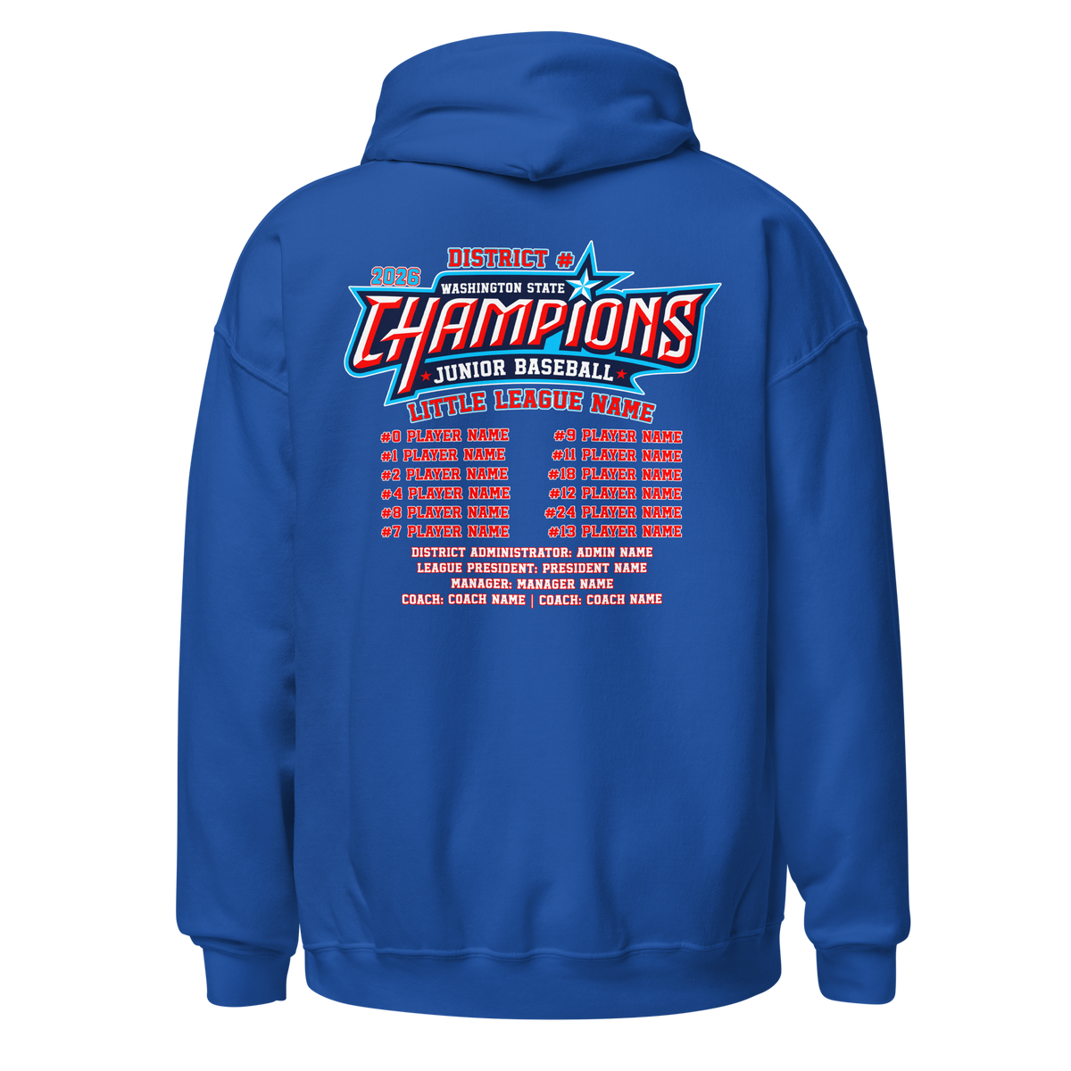2026 Washington State Junior Baseball CHAMPIONS Core Blend Hoodie