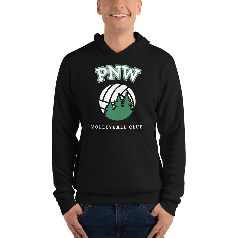 PNW Volleyball - Prep League Hoodie - Black - Front Printed Only - Unisex Sponge Fleece Hoodie