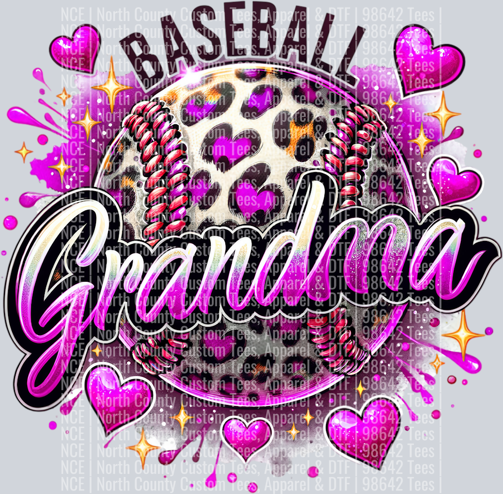 Baseball Grandma 1 Pink